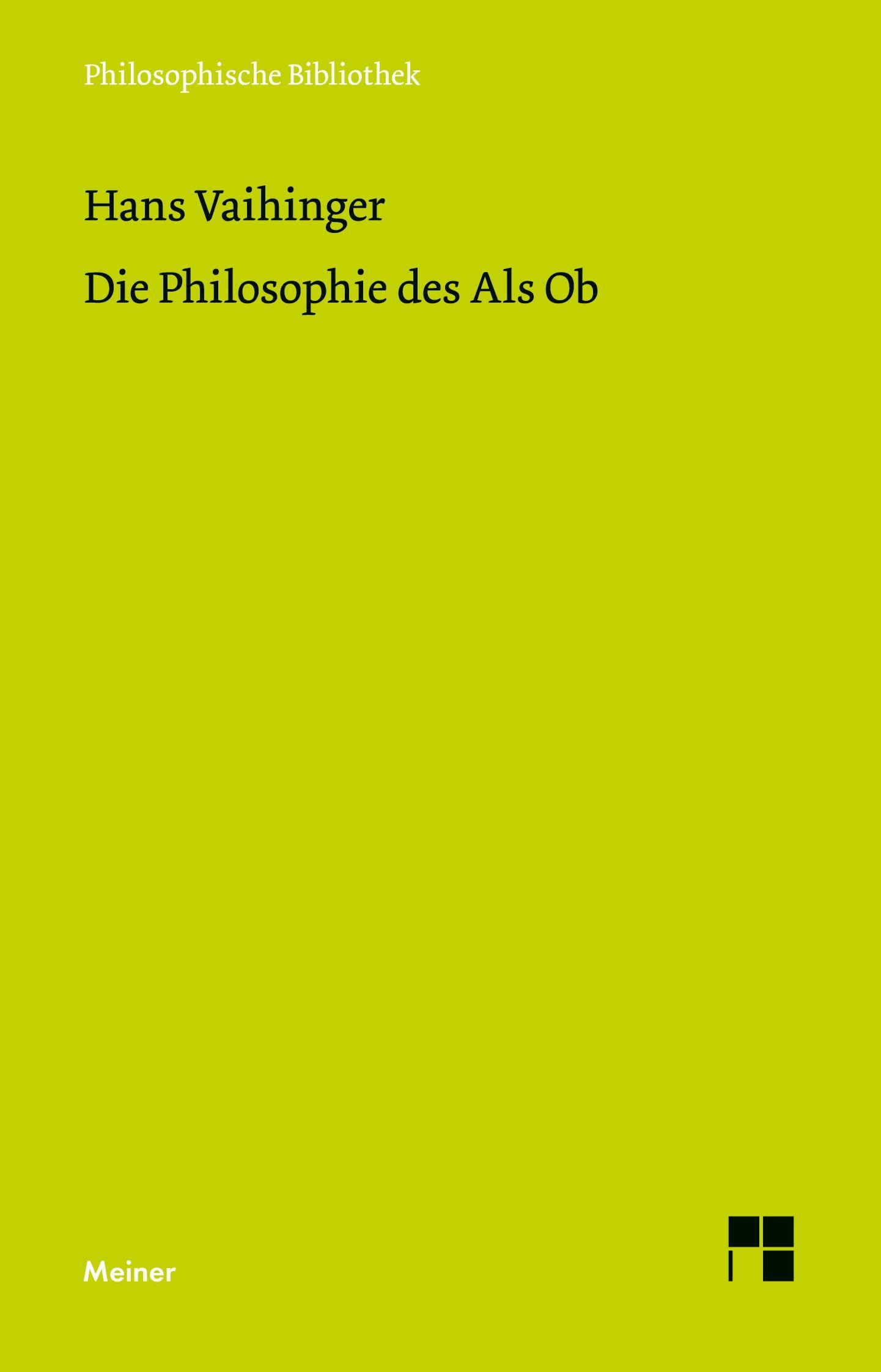 Vorderes Coverbild Die Philosophie des Als Ob