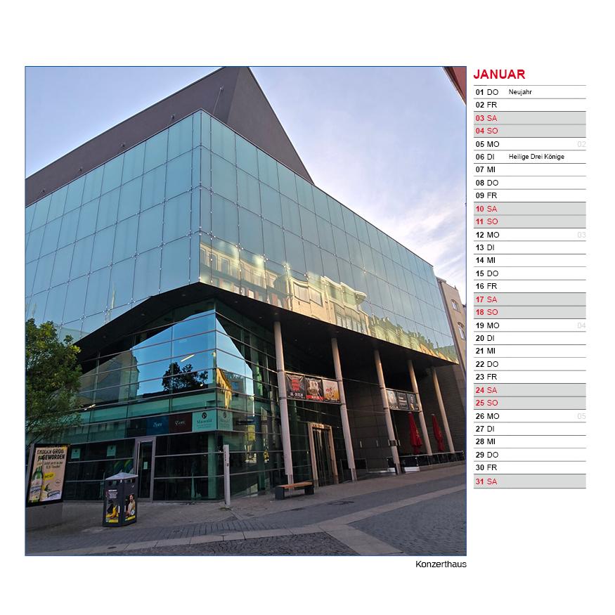 Beispielinhalt (Bild) Tischkalender Stadt Dortmund 2026