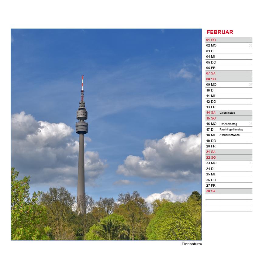 Beispielinhalt (Bild) Tischkalender Stadt Dortmund 2026