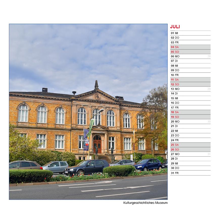 Beispielinhalt (Bild) Tischkalender Friedensstadt Osnabrück 2026
