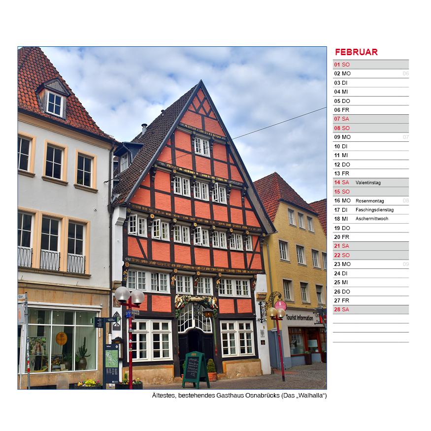 Beispielinhalt (Bild) Tischkalender Friedensstadt Osnabrück 2026