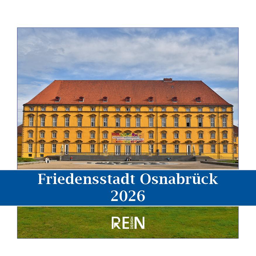 Vorderes Coverbild Tischkalender Friedensstadt Osnabrück 2026