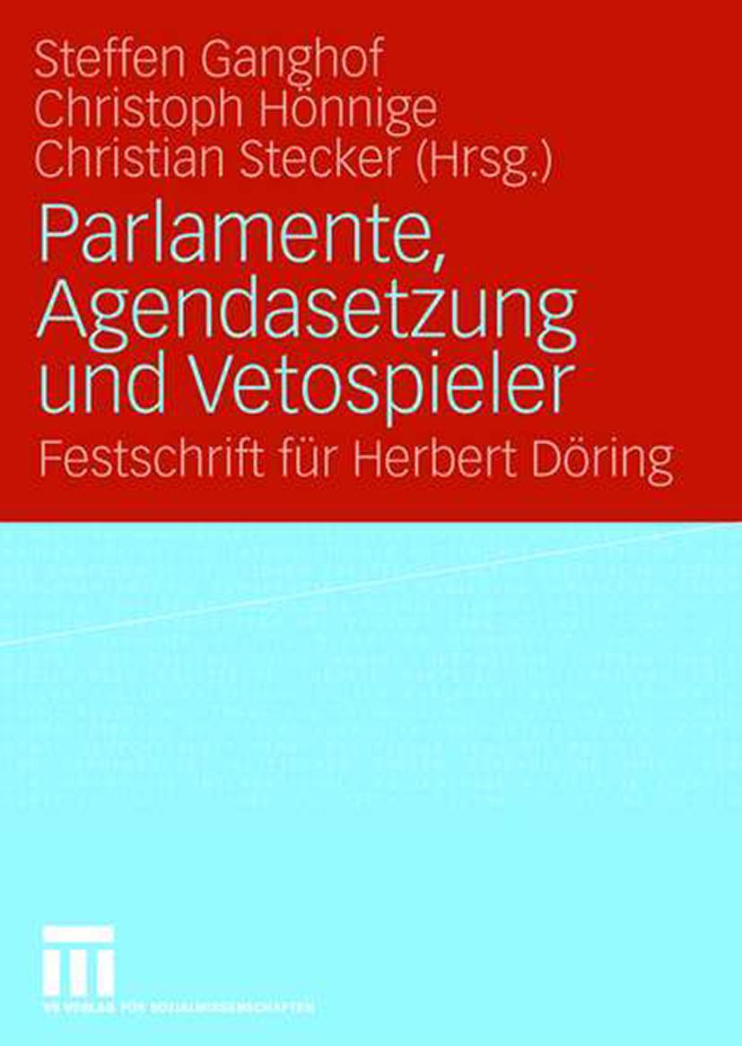 Vorderes Coverbild Parlamente, Agendasetzung und Vetospieler