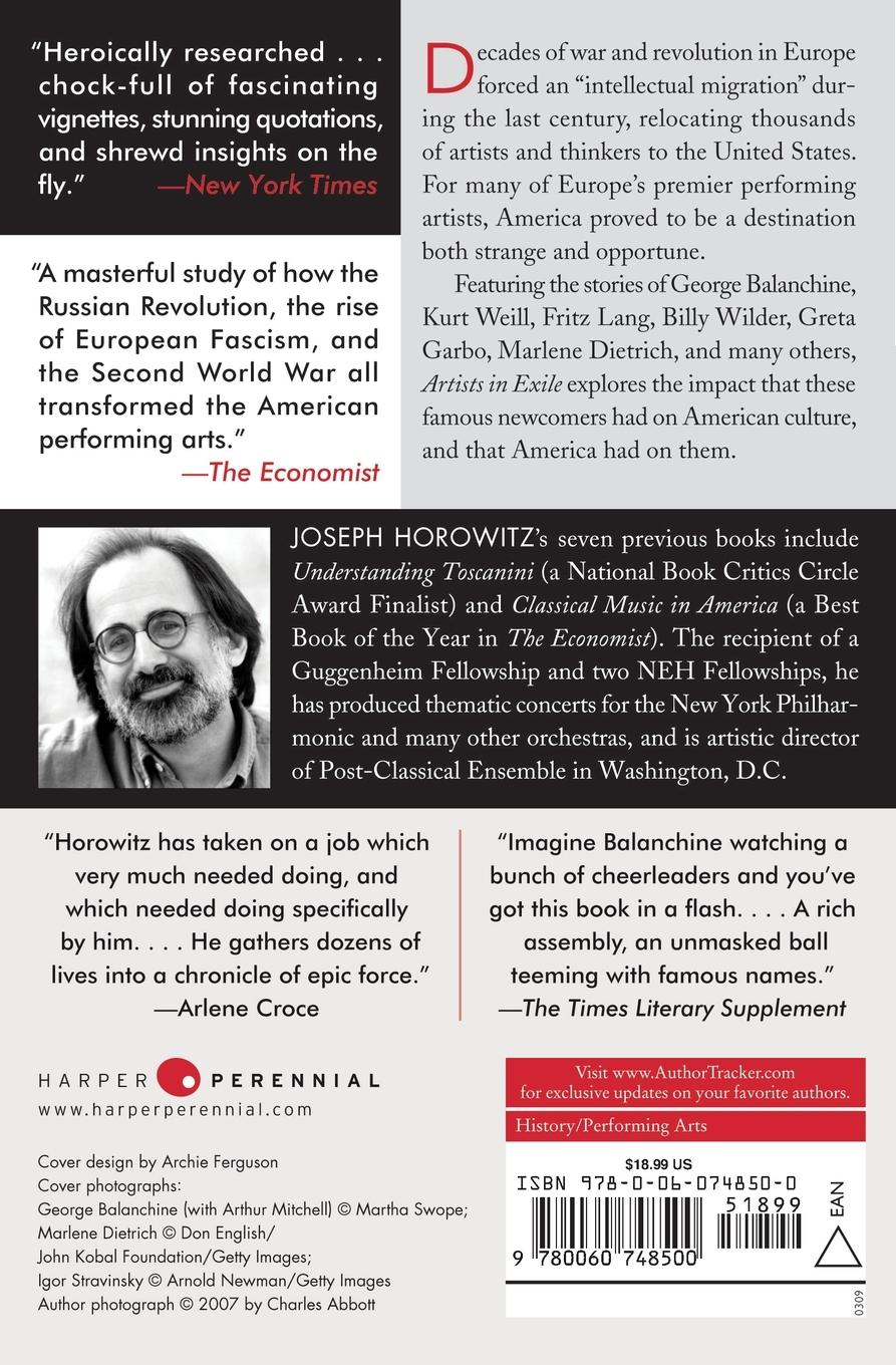 Rückseitencover Artists in Exile