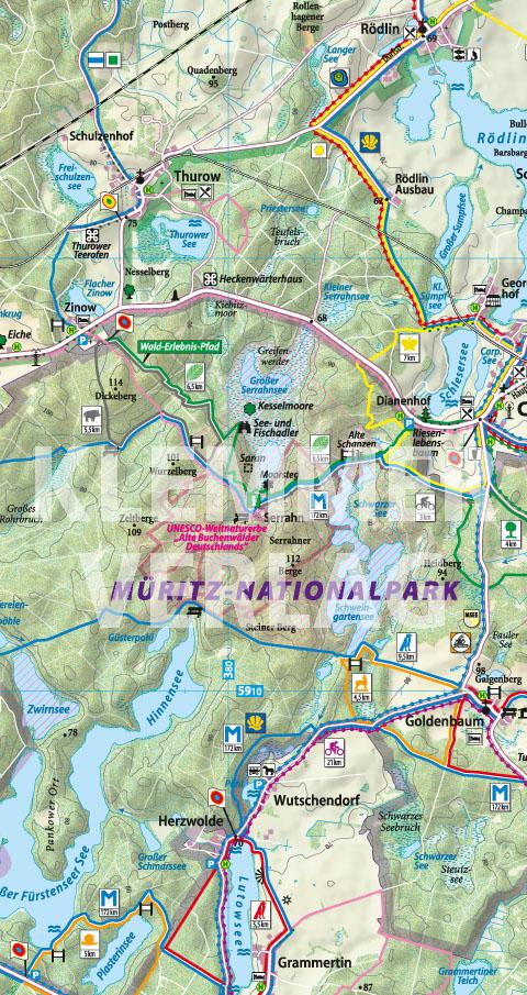 Beispielinhalt (Bild) Rad- und Wanderkarte Müritz-Nationalpark 1:50.000