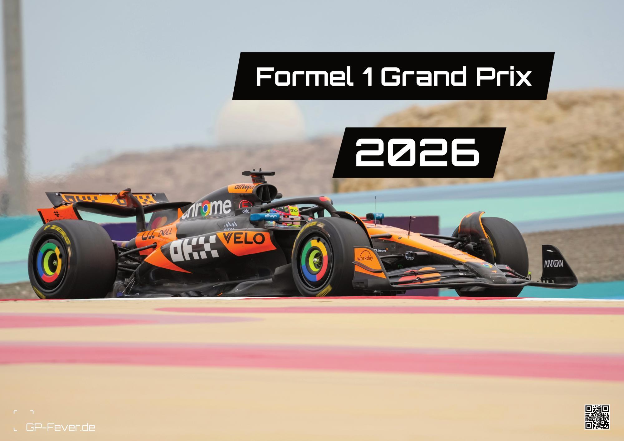 Vorderes Coverbild Formel 1 - Grand Prix - 2026 - F1 Kalender DIN A2
