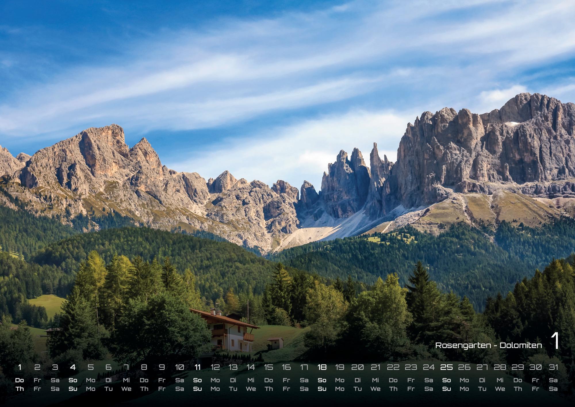 Beispielinhalt (Bild) Südtirol - eine Reise durch bezaubernde Landschaften - 2026 - Kalender DIN A2