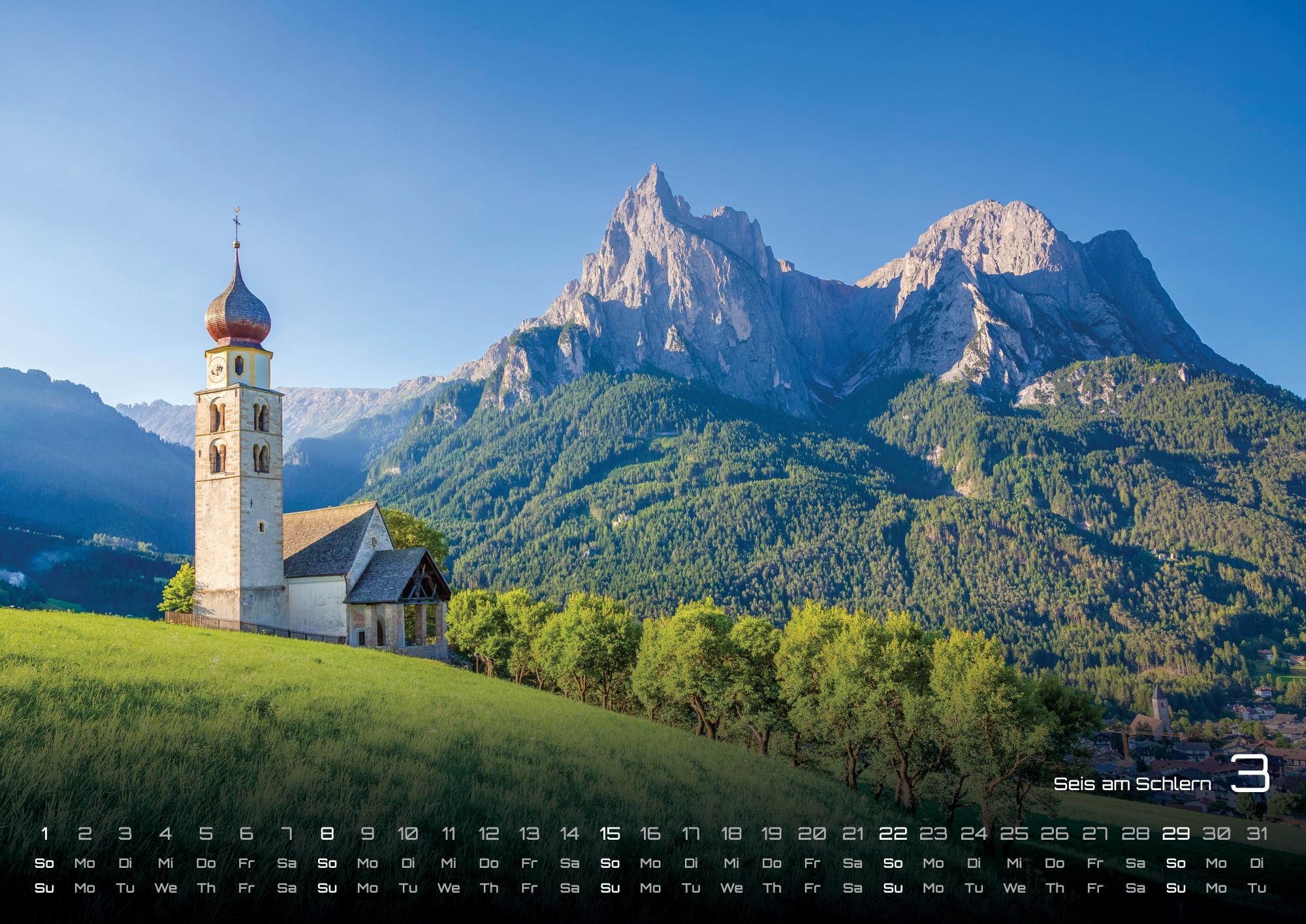 Beispielinhalt (Bild) Südtirol - eine Reise durch bezaubernde Landschaften - 2026 - Kalender DIN A2