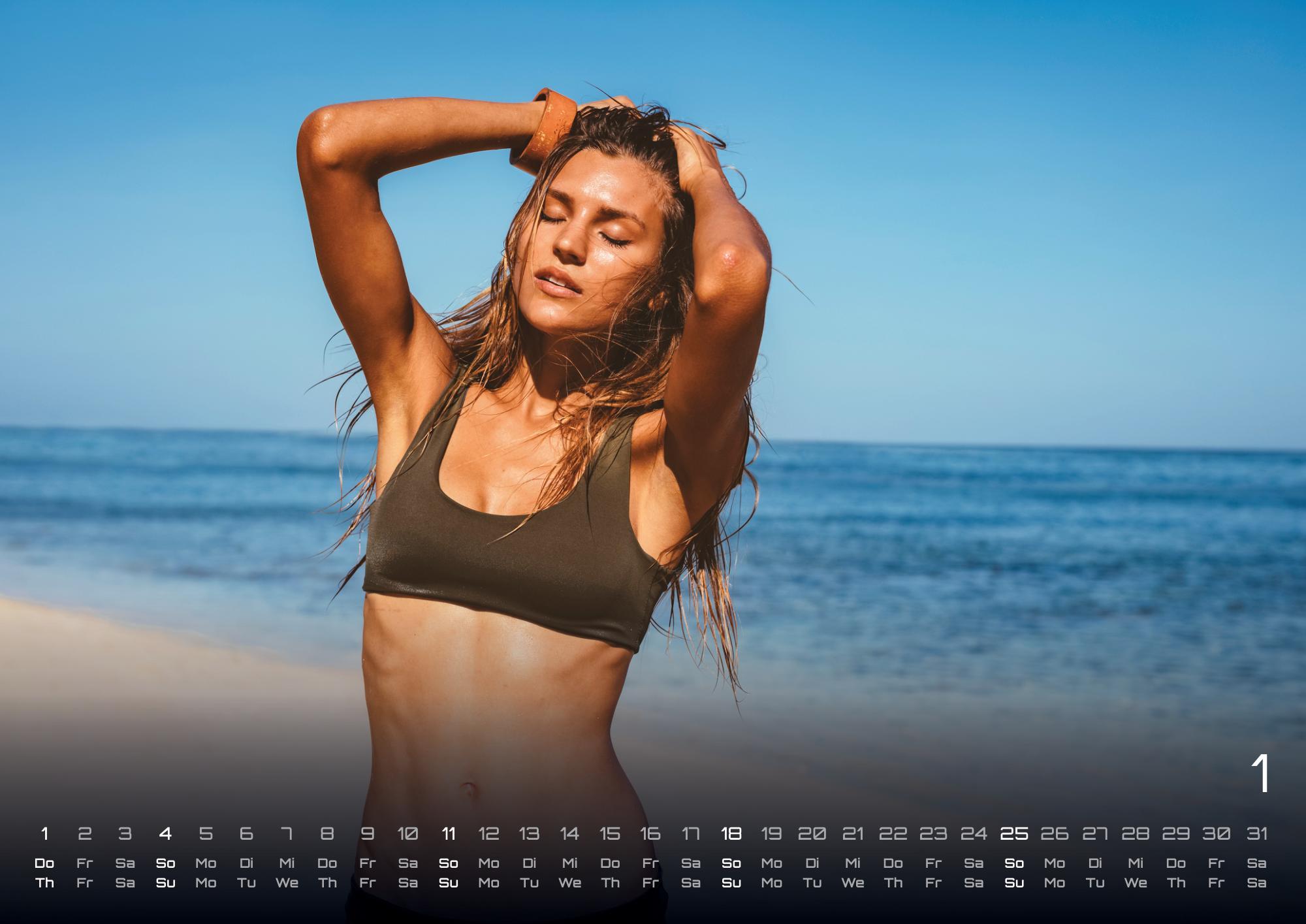 Beispielinhalt (Bild) BIKINI GIRLS - Sexy Babes - 2026 - Kalender DIN A3