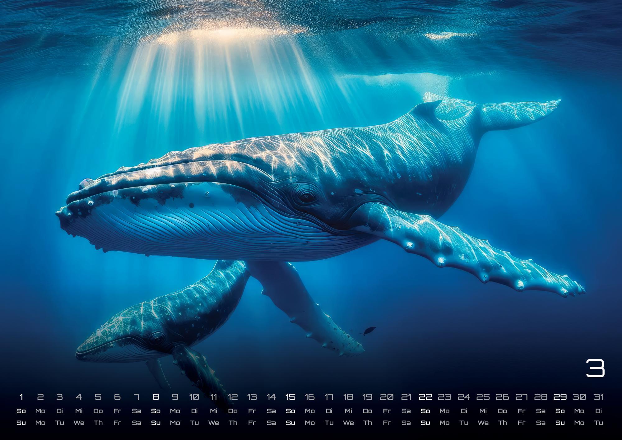Beispielinhalt (Bild) Sealife - verborgene Tiefen - 2026 - Kalender DIN A2