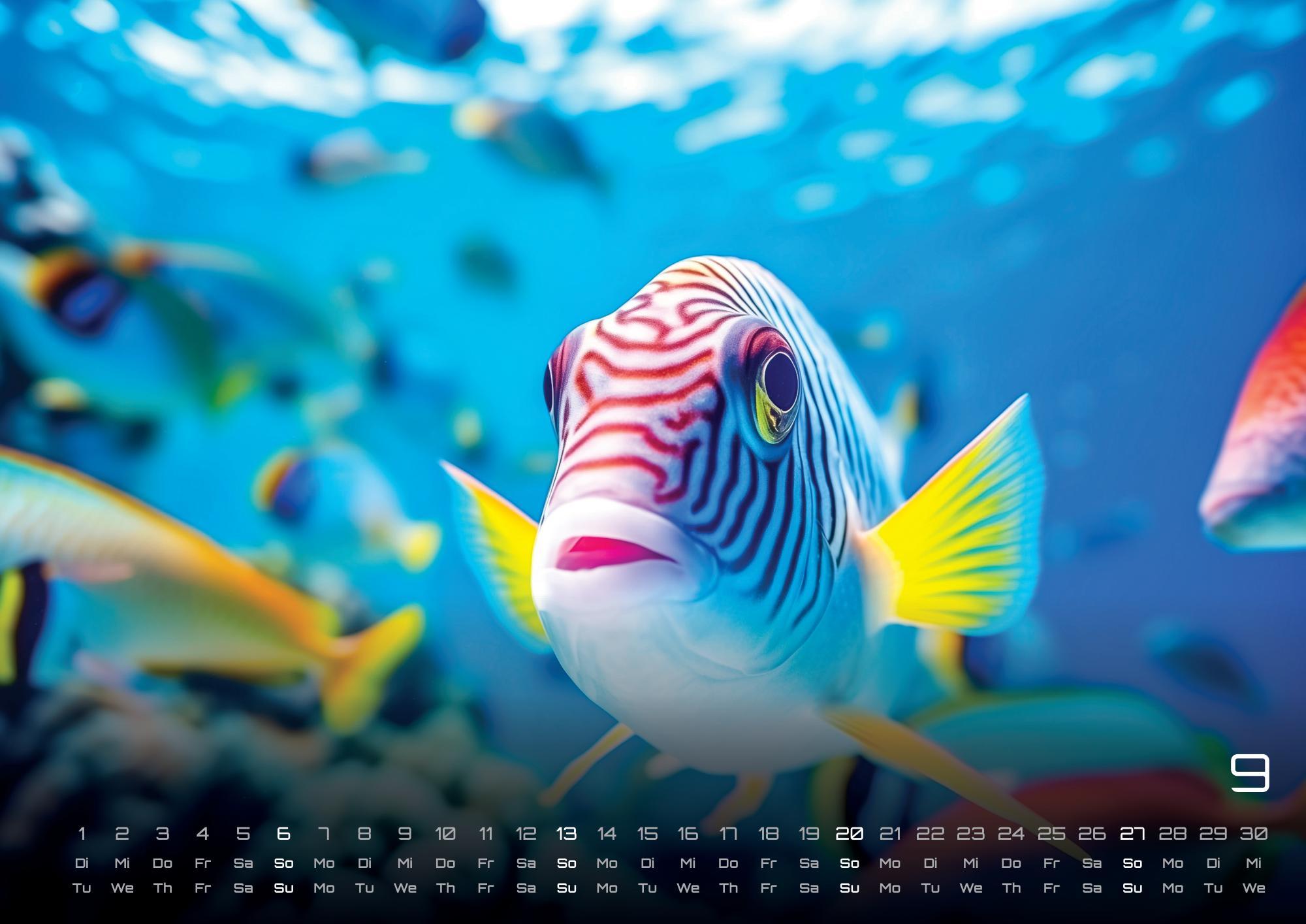 Beispielinhalt (Bild) Sealife - verborgene Tiefen - 2026 - Kalender DIN A2