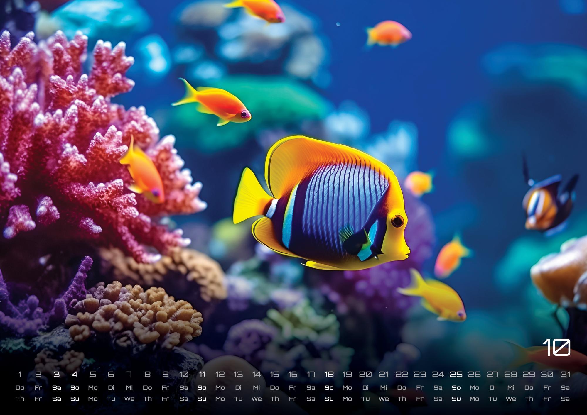 Beispielinhalt (Bild) Sealife - verborgene Tiefen - 2026 - Kalender DIN A2
