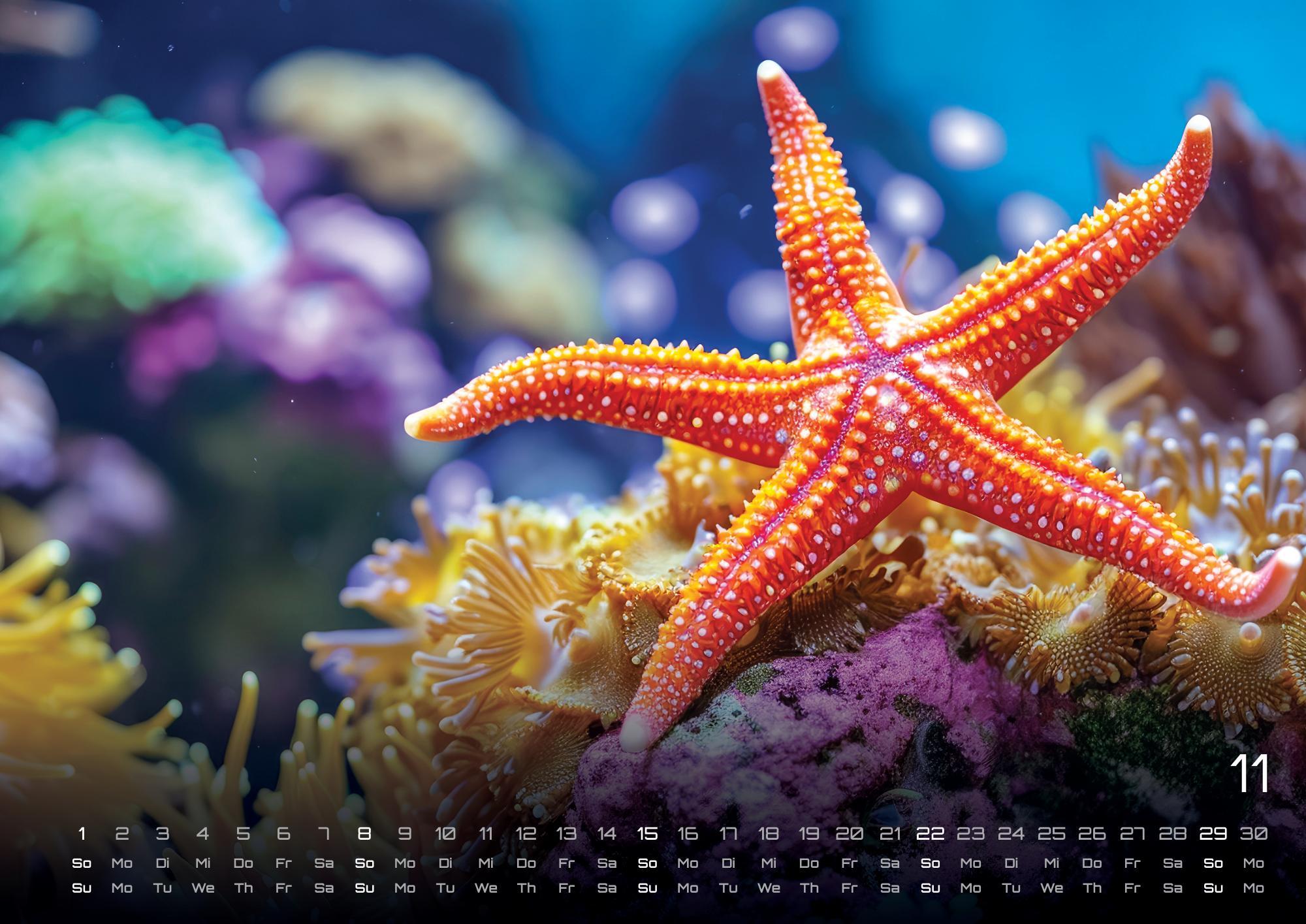 Beispielinhalt (Bild) Sealife - verborgene Tiefen - 2026 - Kalender DIN A2