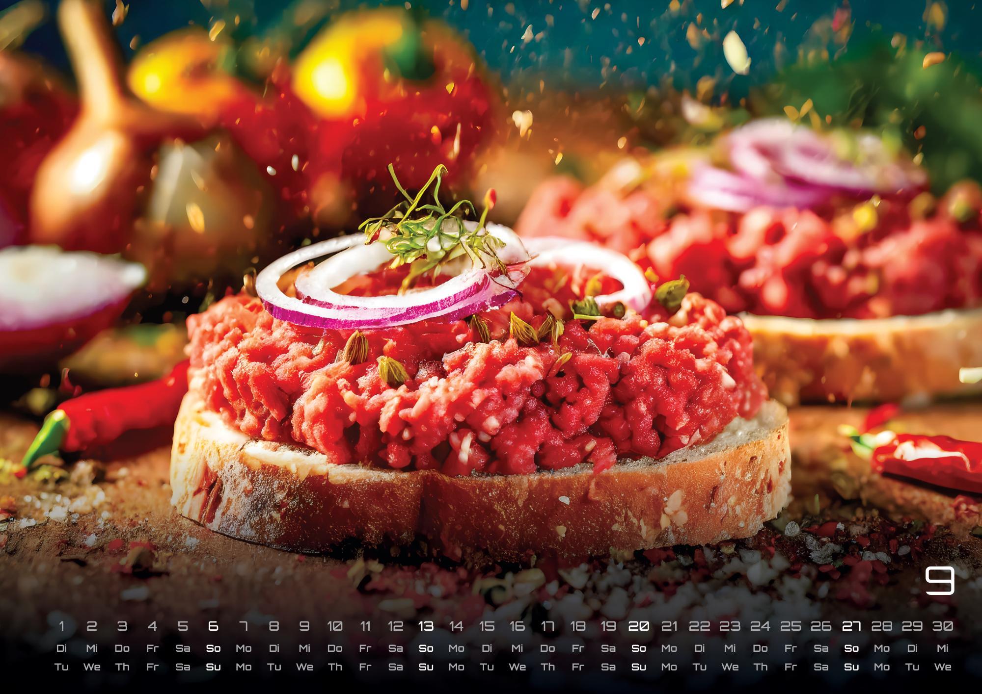 Beispielinhalt (Bild) Mettkalender - Alles wird aus Hack gemacht - 2026 - Kalender DIN A3