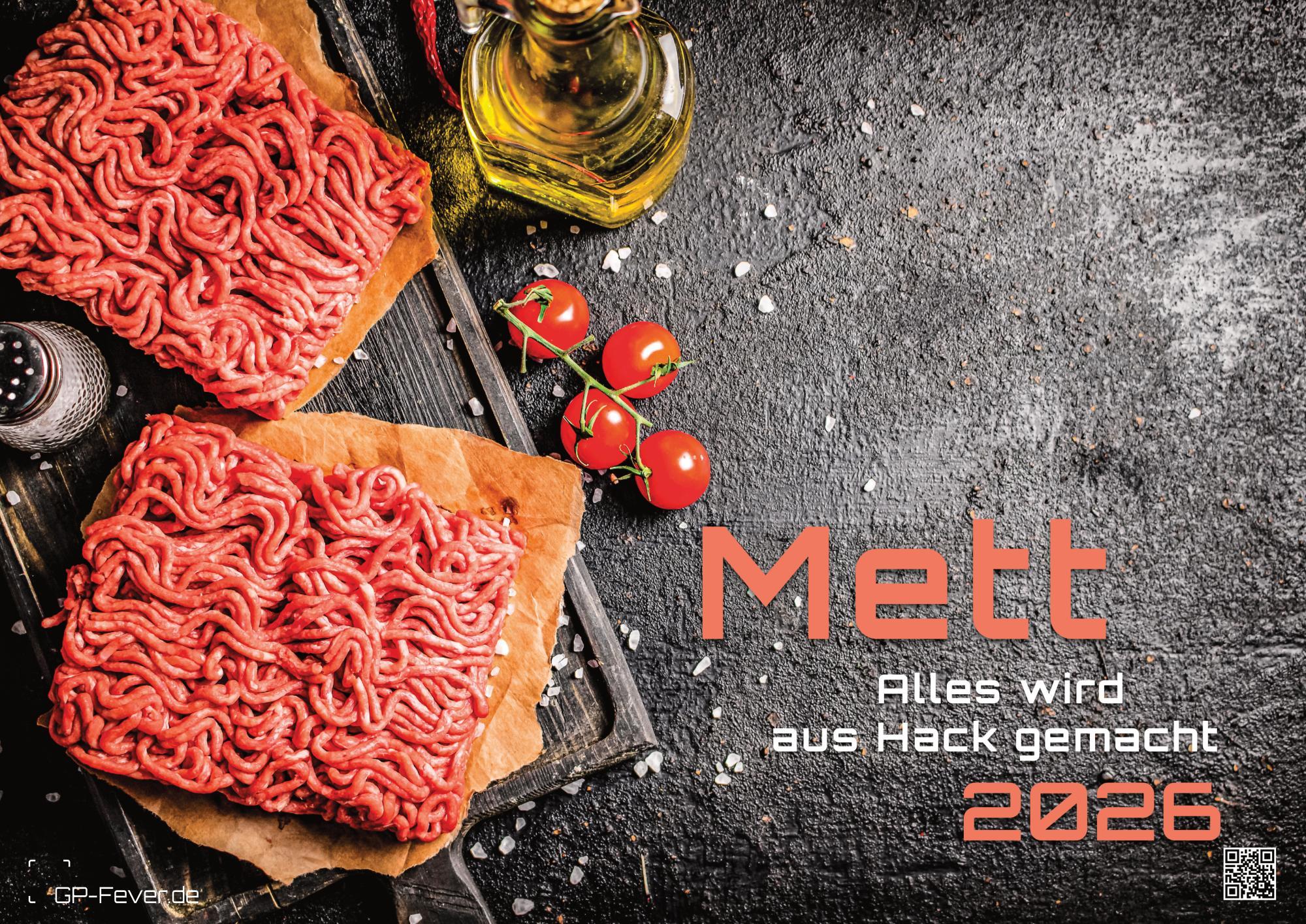 Vorderes Coverbild Mettkalender - Alles wird aus Hack gemacht - 2026 - Kalender DIN A3