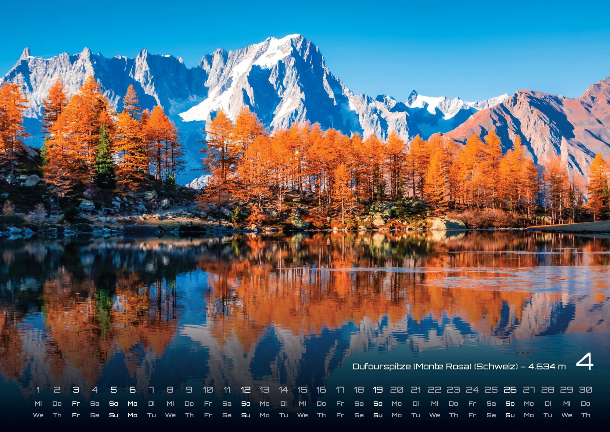 Beispielinhalt (Bild) Die Alpen - dem Himmel so nah - 2026 - Kalender DIN A3