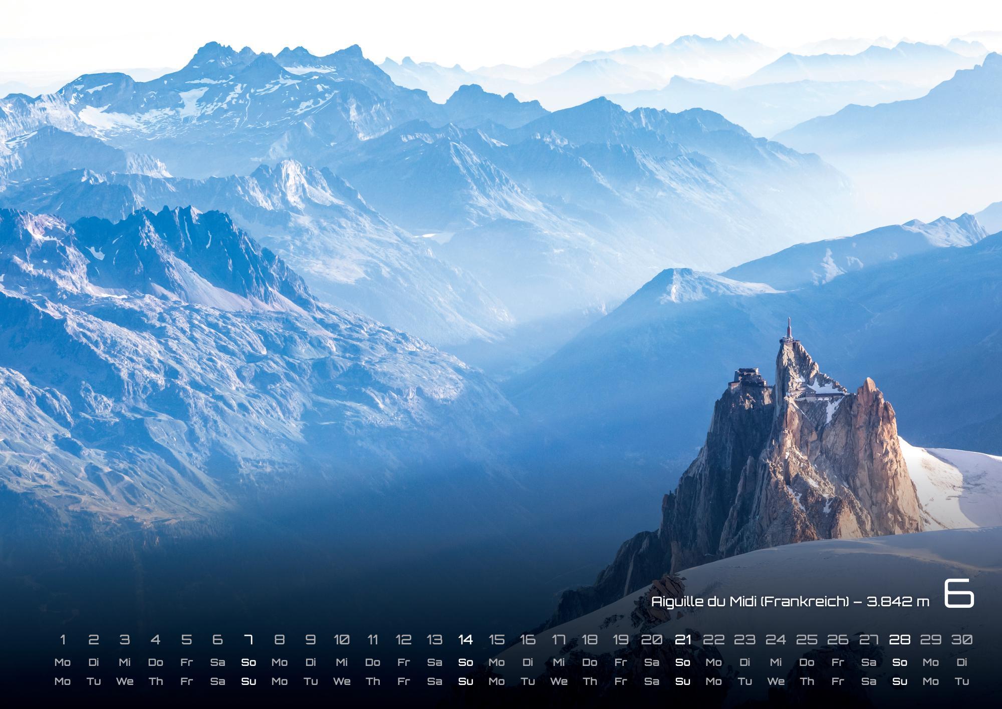 Beispielinhalt (Bild) Die Alpen - dem Himmel so nah - 2026 - Kalender DIN A3