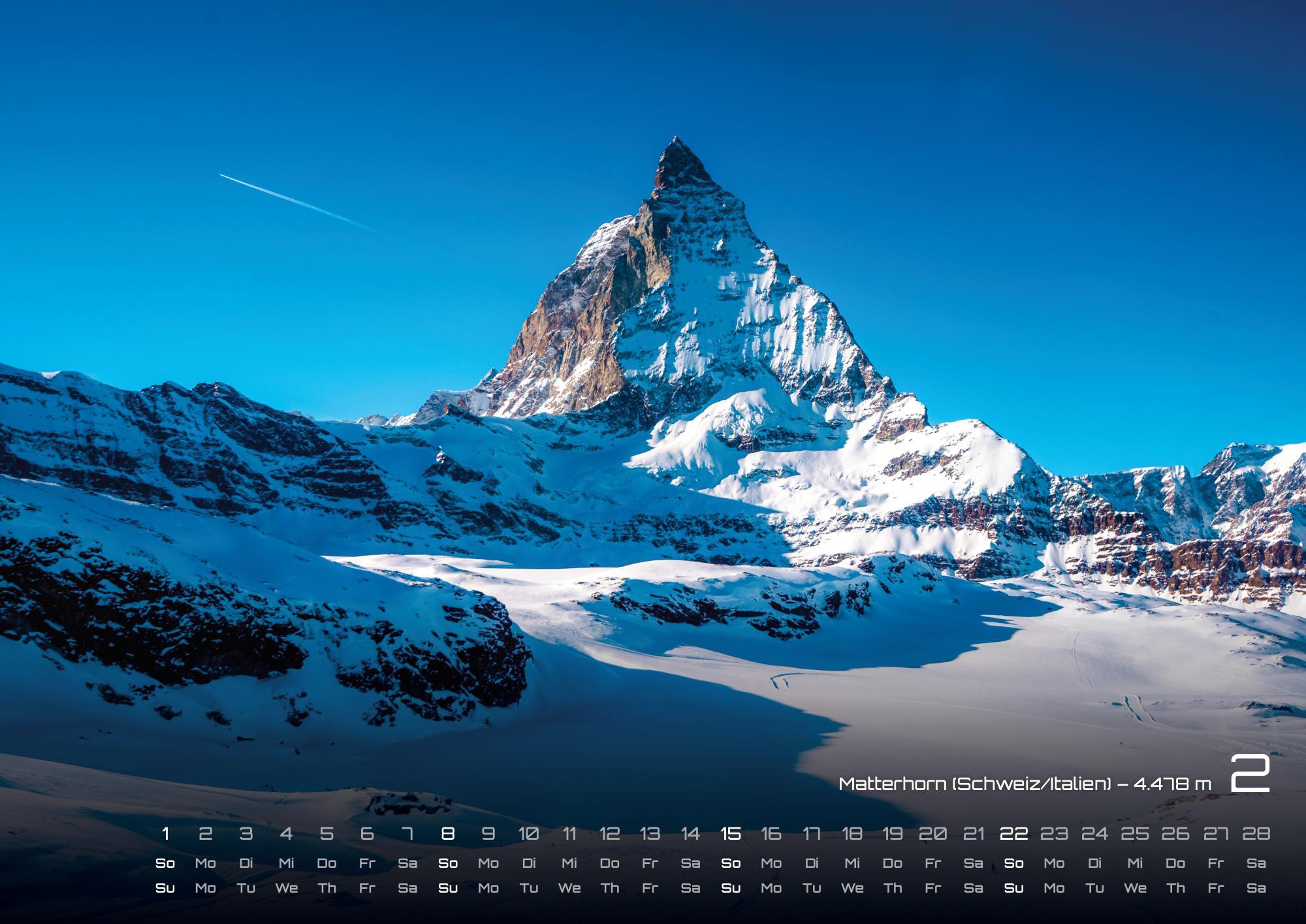 Beispielinhalt (Bild) Die Alpen - dem Himmel so nah - 2026 - Kalender DIN A3