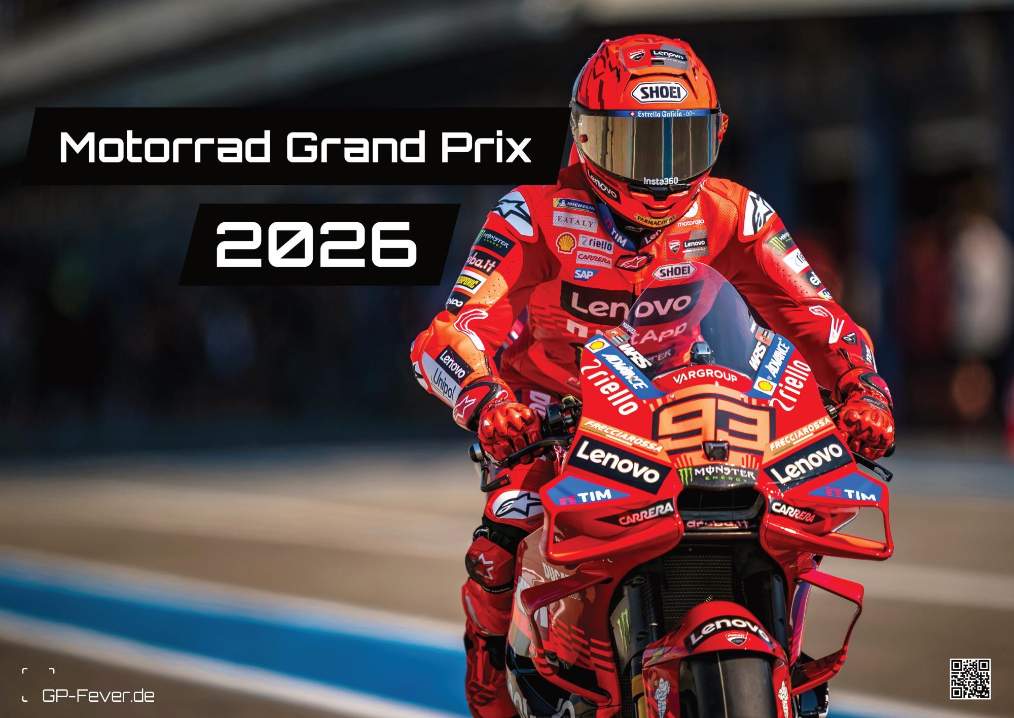 Vorderes Coverbild Motorrad Grand Prix 2026 - Kalender | MotoGP DIN A3