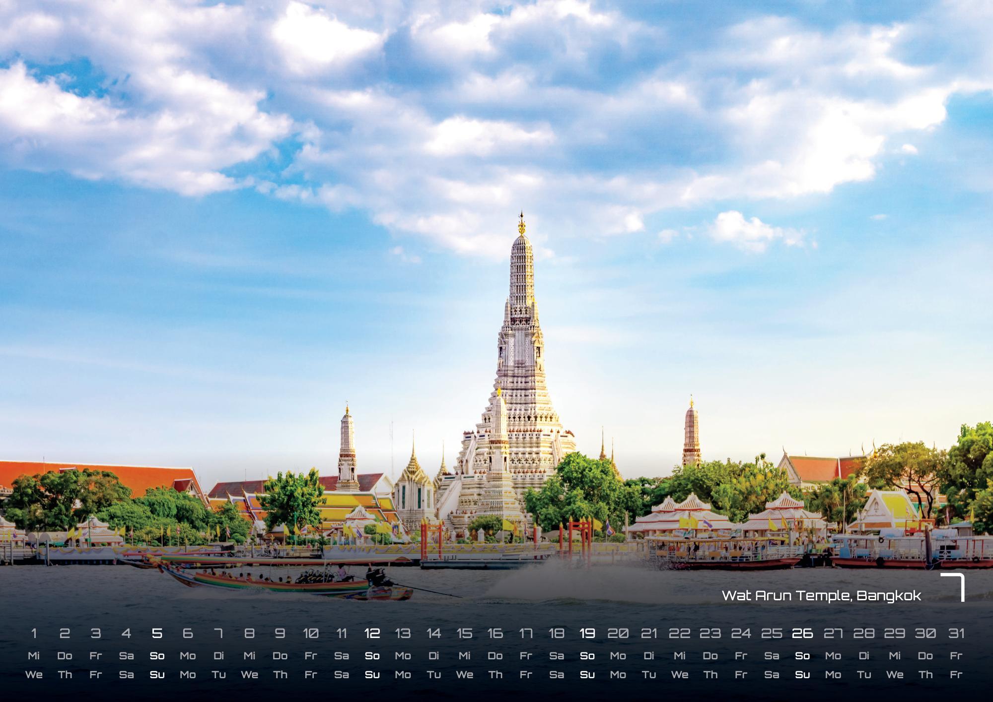 Beispielinhalt (Bild) Thailand - Land of Smiles - 2026 - Kalender DIN A3