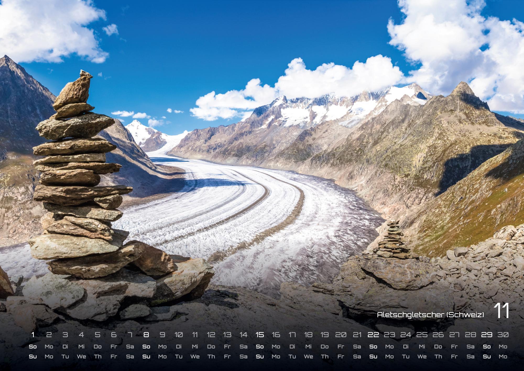 Beispielinhalt (Bild) Die Alpen - dem Himmel so nah - 2026 - Kalender DIN A2