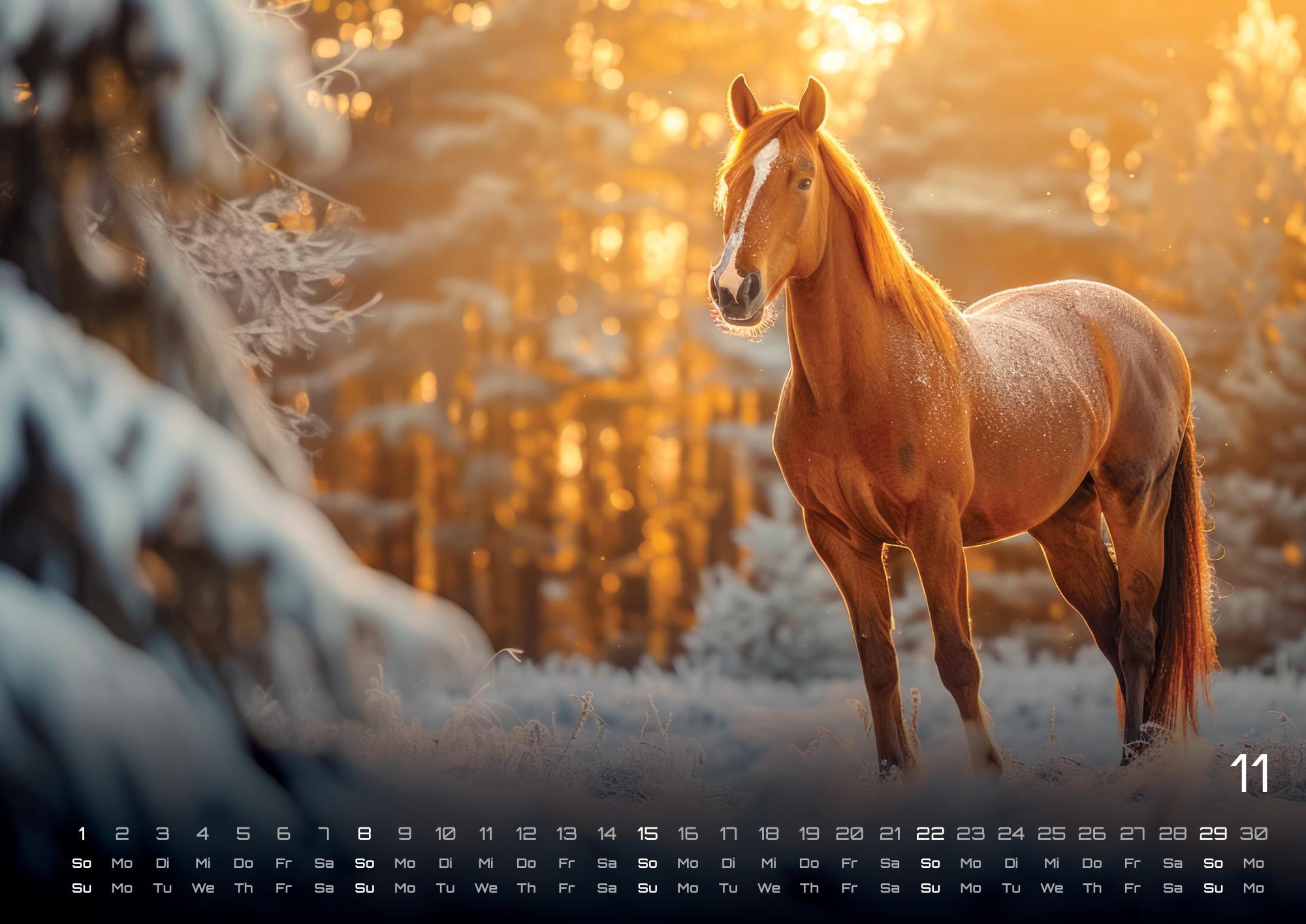 Beispielinhalt (Bild) Pferdegeflüster - Der Pferdekalender - 2026 - Kalender DIN A2