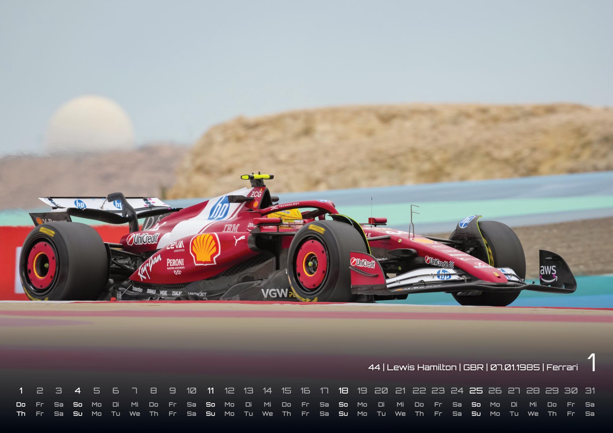 Beispielinhalt (Bild) Formel 1 - Grand Prix - 2026 - F1 Kalender DIN A3
