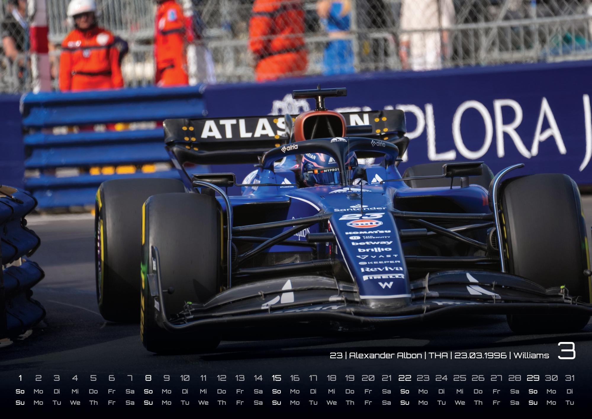 Beispielinhalt (Bild) Formel 1 - Grand Prix - 2026 - F1 Kalender DIN A3