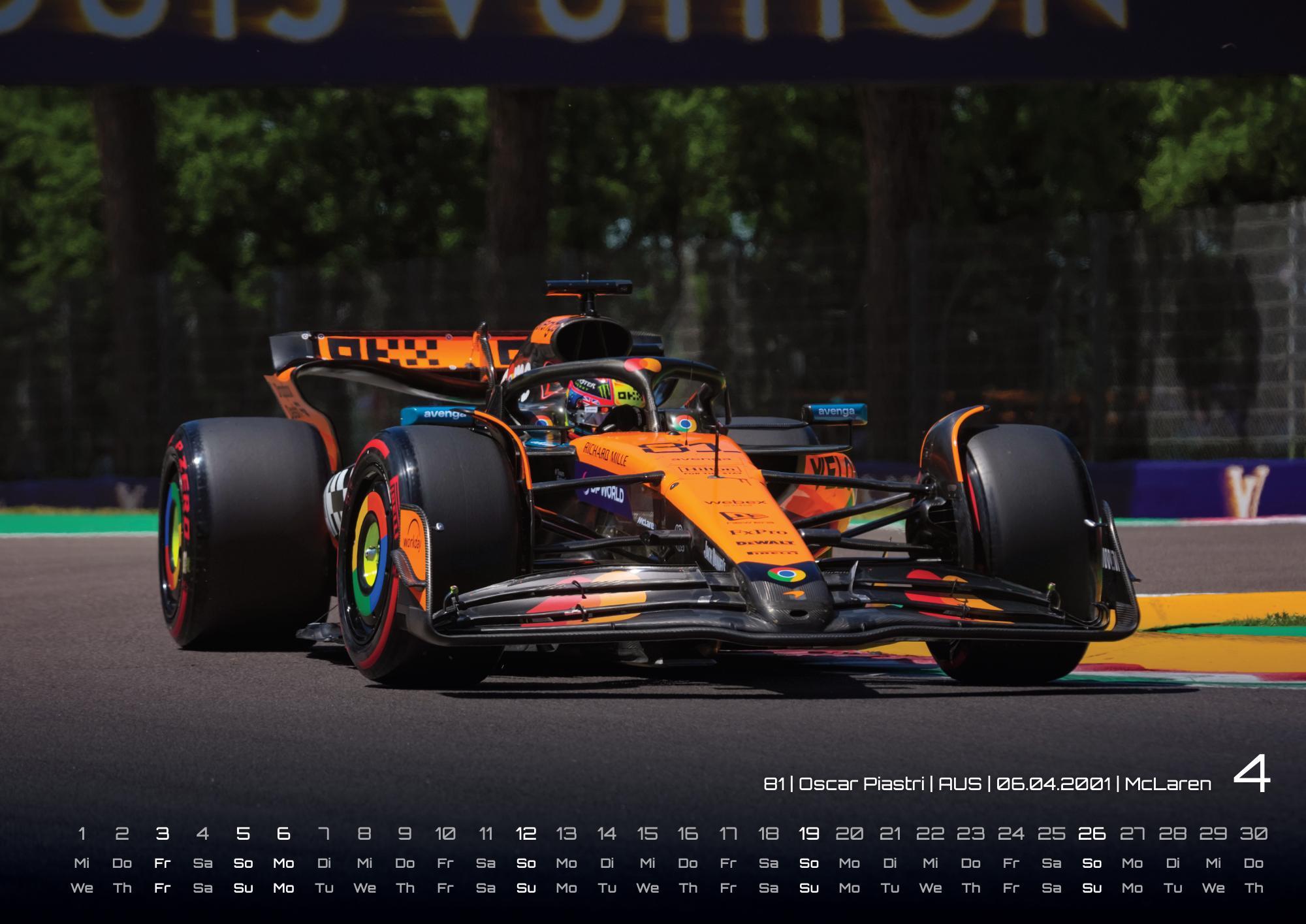 Beispielinhalt (Bild) Formel 1 - Grand Prix - 2026 - F1 Kalender DIN A3