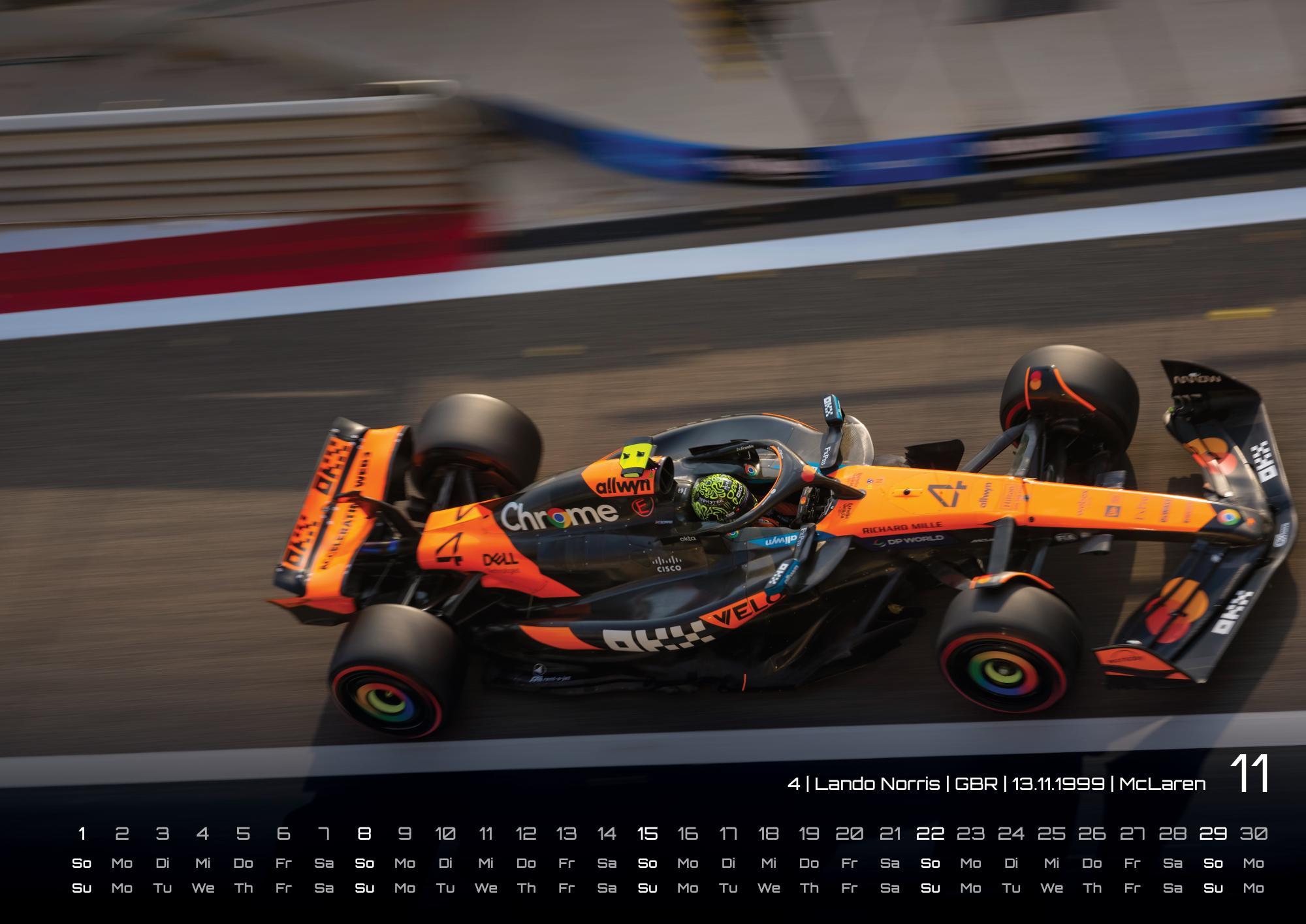 Beispielinhalt (Bild) Formel 1 - Grand Prix - 2026 - F1 Kalender DIN A3