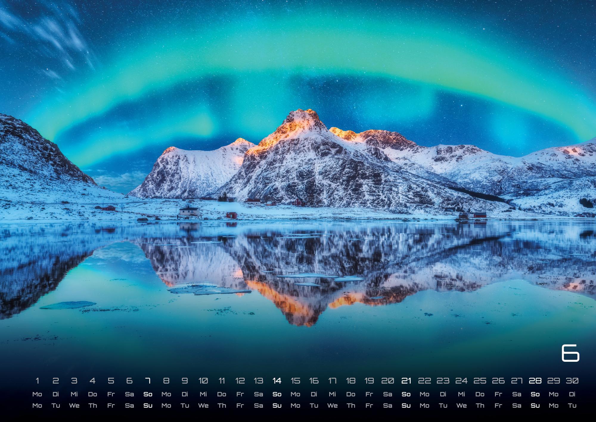 Beispielinhalt (Bild) Polarlichter - grandiose Naturschauspiele - 2026 - Kalender DIN A2