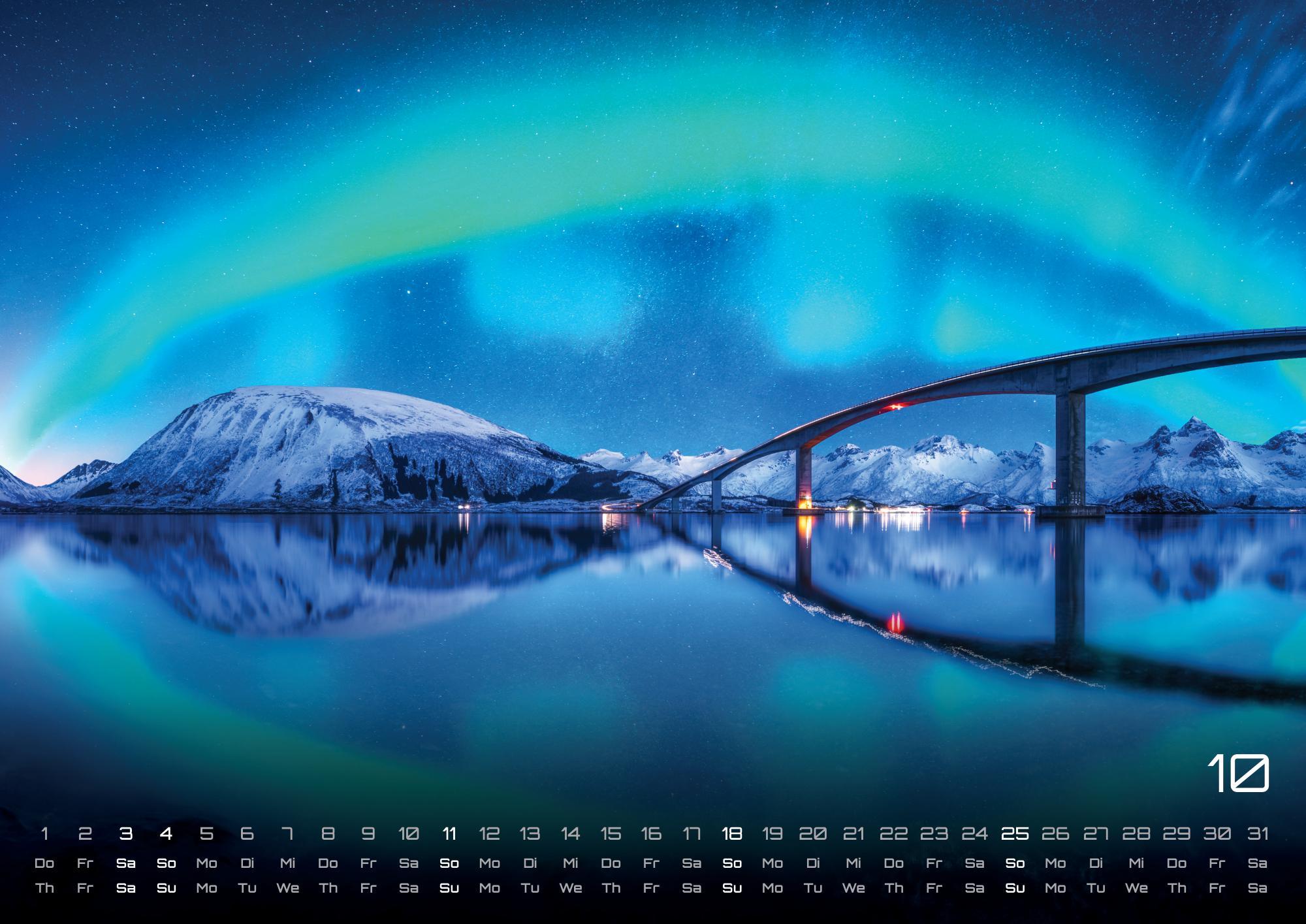 Beispielinhalt (Bild) Polarlichter - grandiose Naturschauspiele - 2026 - Kalender DIN A2