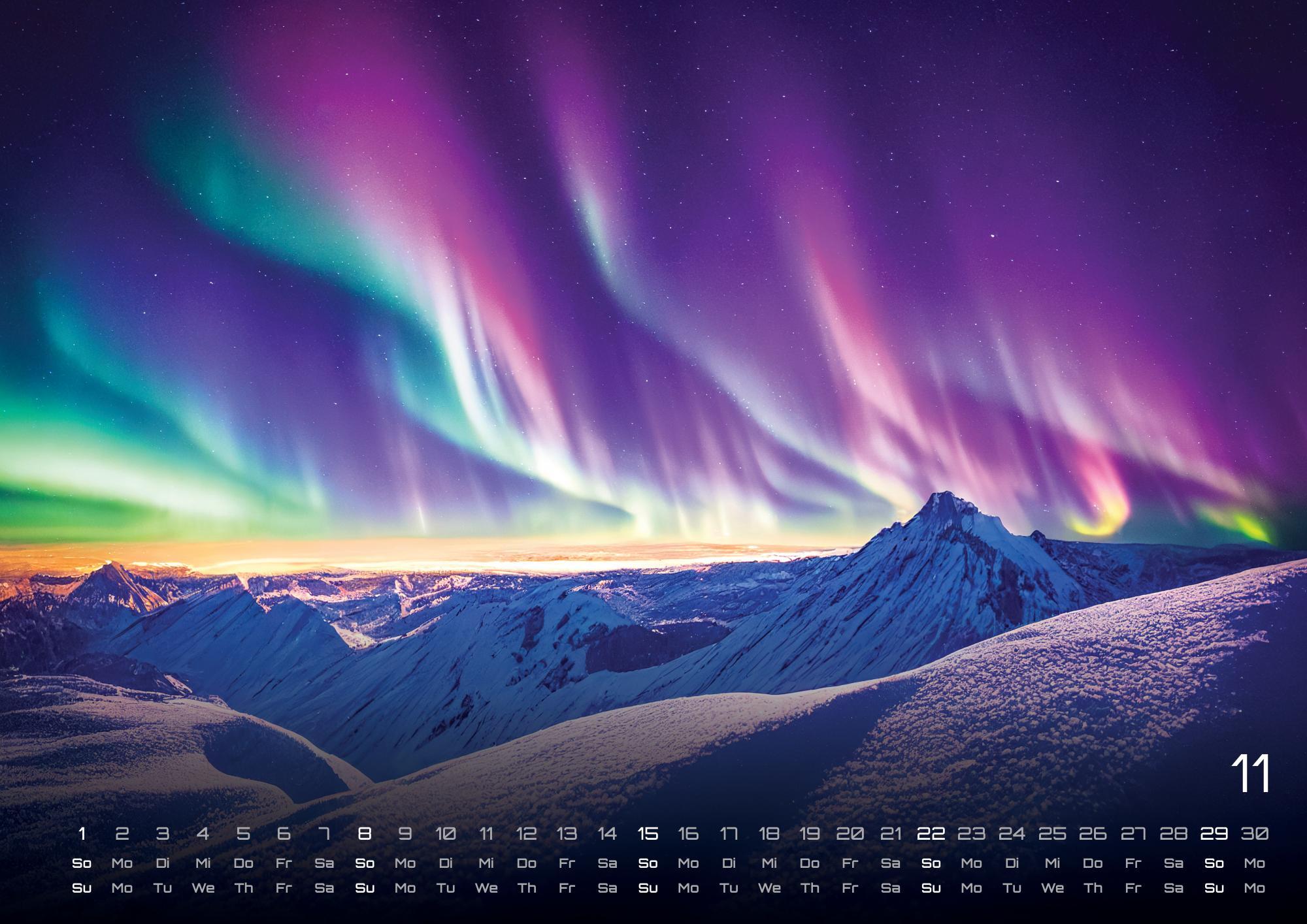Beispielinhalt (Bild) Polarlichter - grandiose Naturschauspiele - 2026 - Kalender DIN A2
