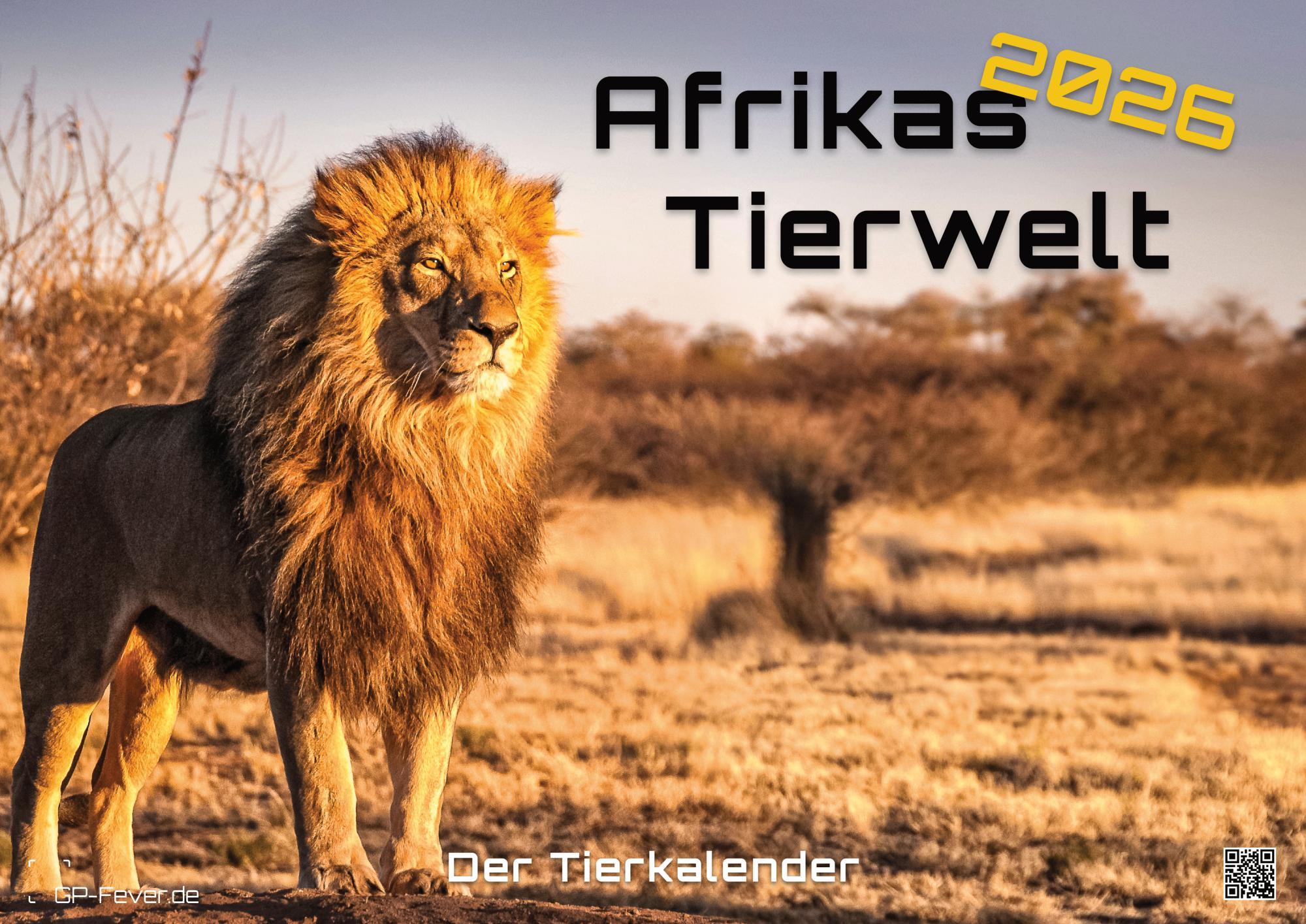 Vorderes Coverbild Afrikas Tierwelt - Der Tierkalender - 2026 - Kalender DIN A3