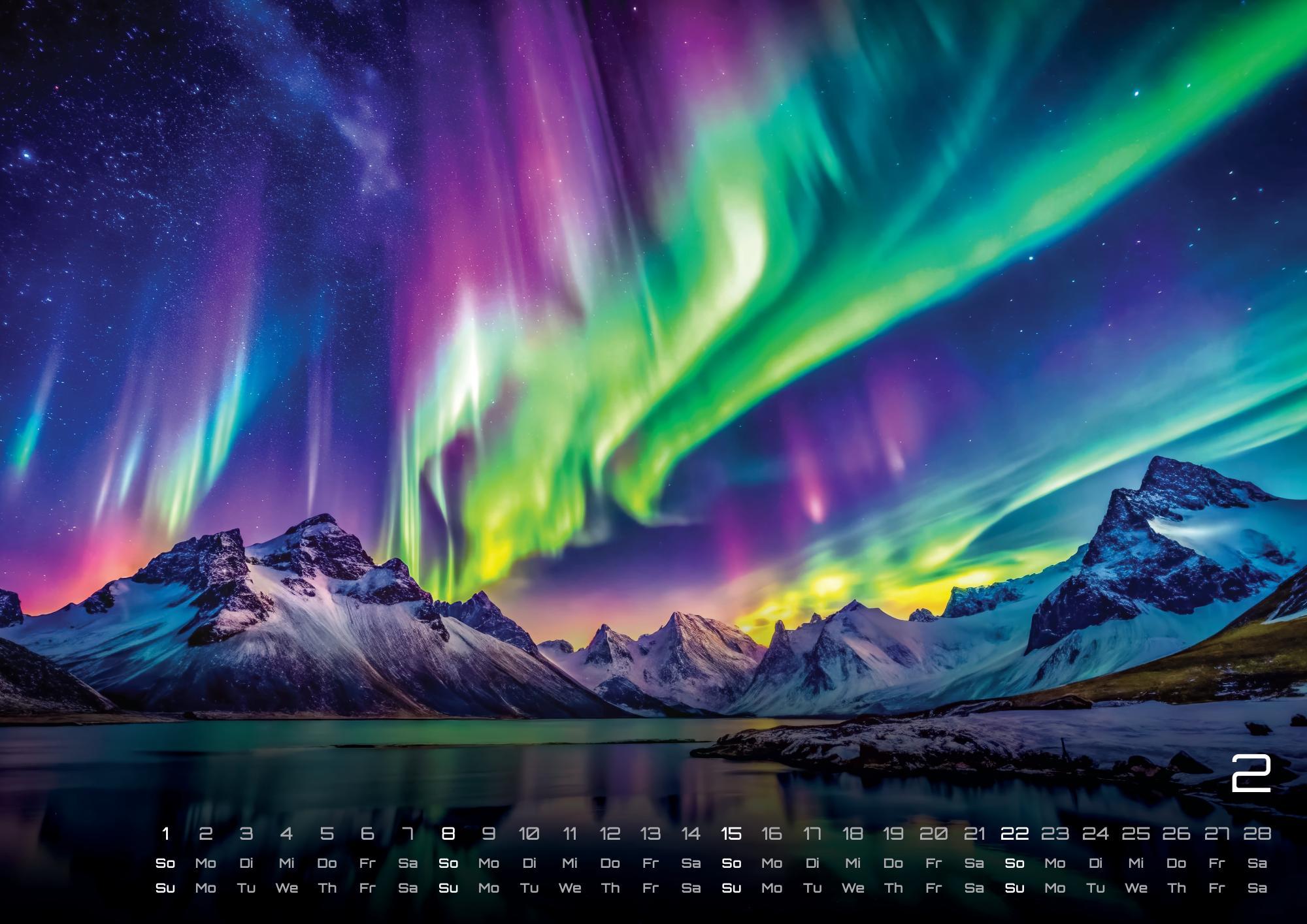 Beispielinhalt (Bild) Polarlichter - grandiose Naturschauspiele - 2026 - Kalender DIN A3