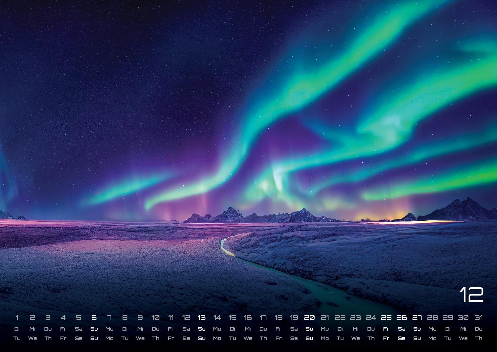 Beispielinhalt (Bild) Polarlichter - grandiose Naturschauspiele - 2026 - Kalender DIN A3