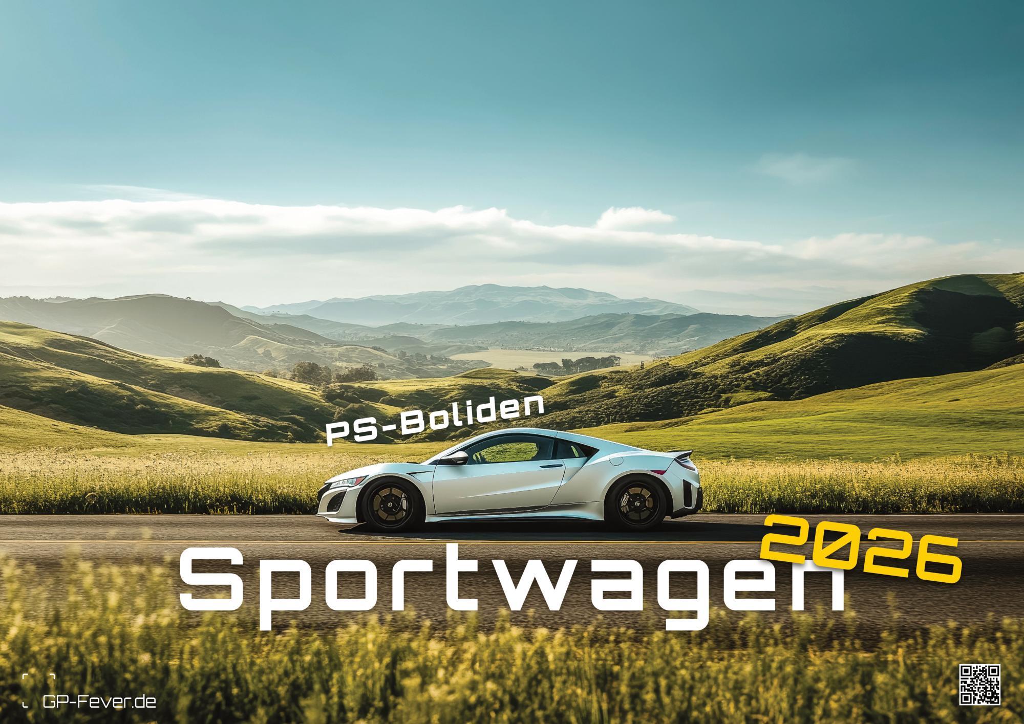 Vorderes Coverbild Sportwagen - PS-Boliden - 2026 - Kalender DIN A3