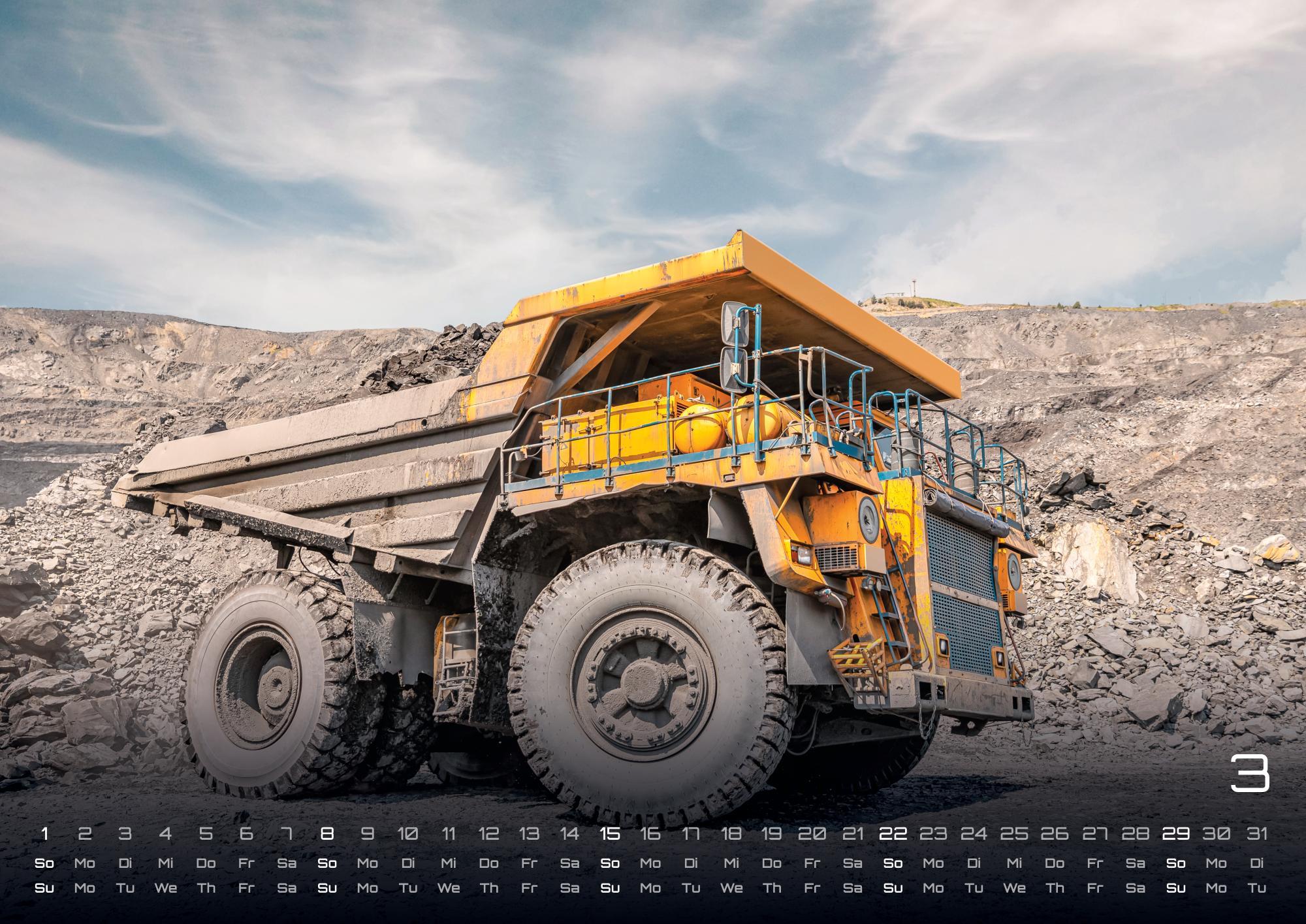 Beispielinhalt (Bild) Baumaschinen - gigantische Bauhelfer - 2026 - Kalender DIN A2