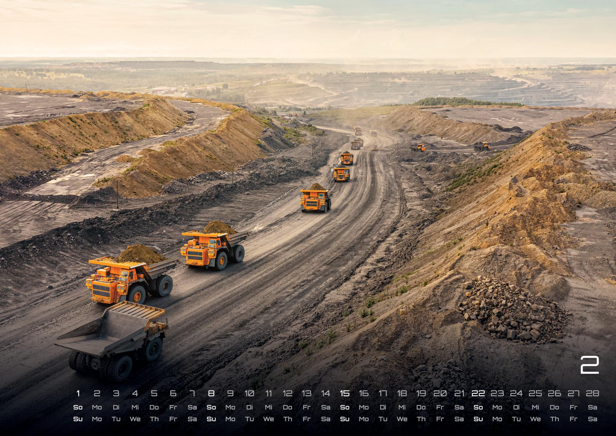 Beispielinhalt (Bild) Baumaschinen - gigantische Bauhelfer - 2026 - Kalender DIN A2