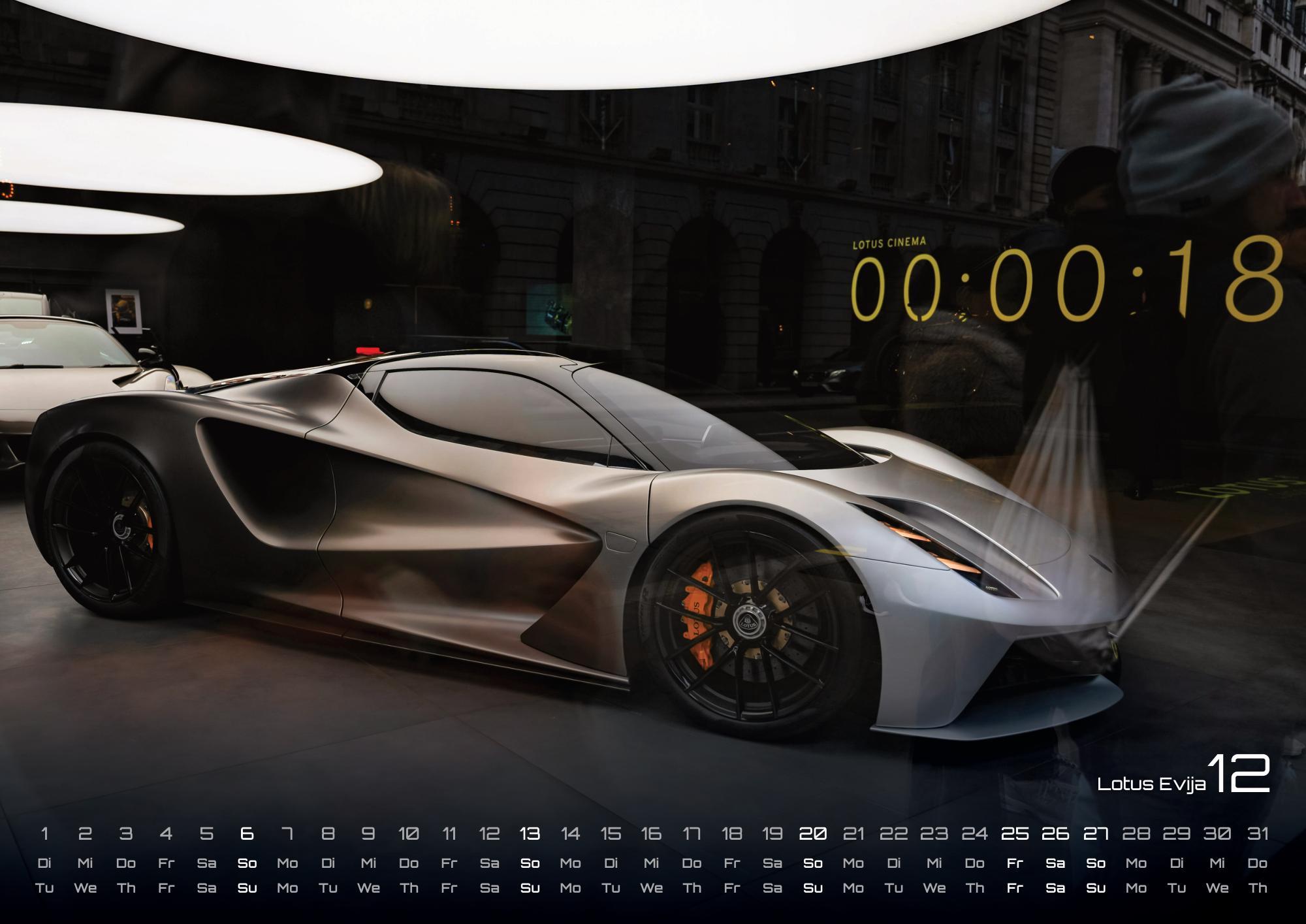 Beispielinhalt (Bild) Sportwagen - PS-Boliden - 2026 - Kalender DIN A2