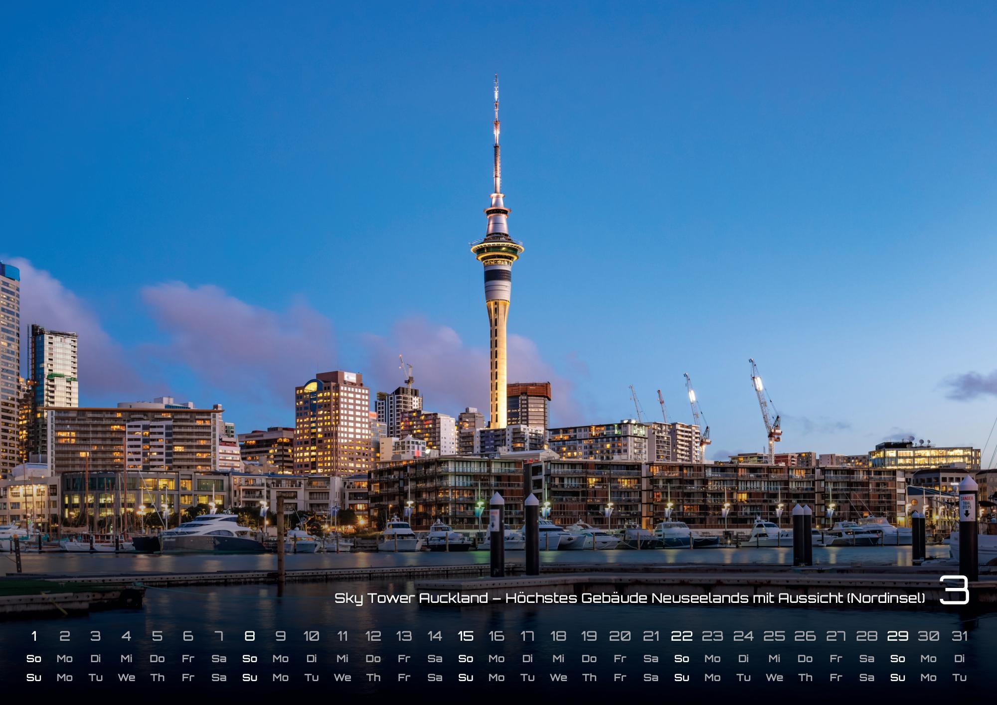 Beispielinhalt (Bild) Neuseeland - Das Land der langen weißen Wolke - 2026 - Kalender DIN A2