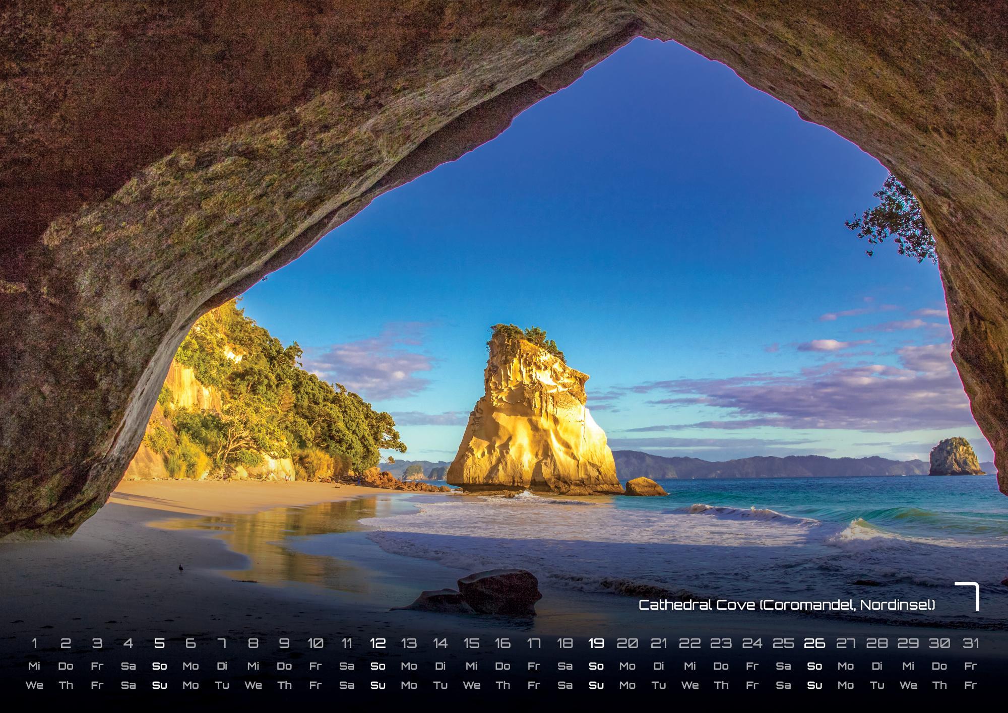 Beispielinhalt (Bild) Neuseeland - Das Land der langen weißen Wolke - 2026 - Kalender DIN A2