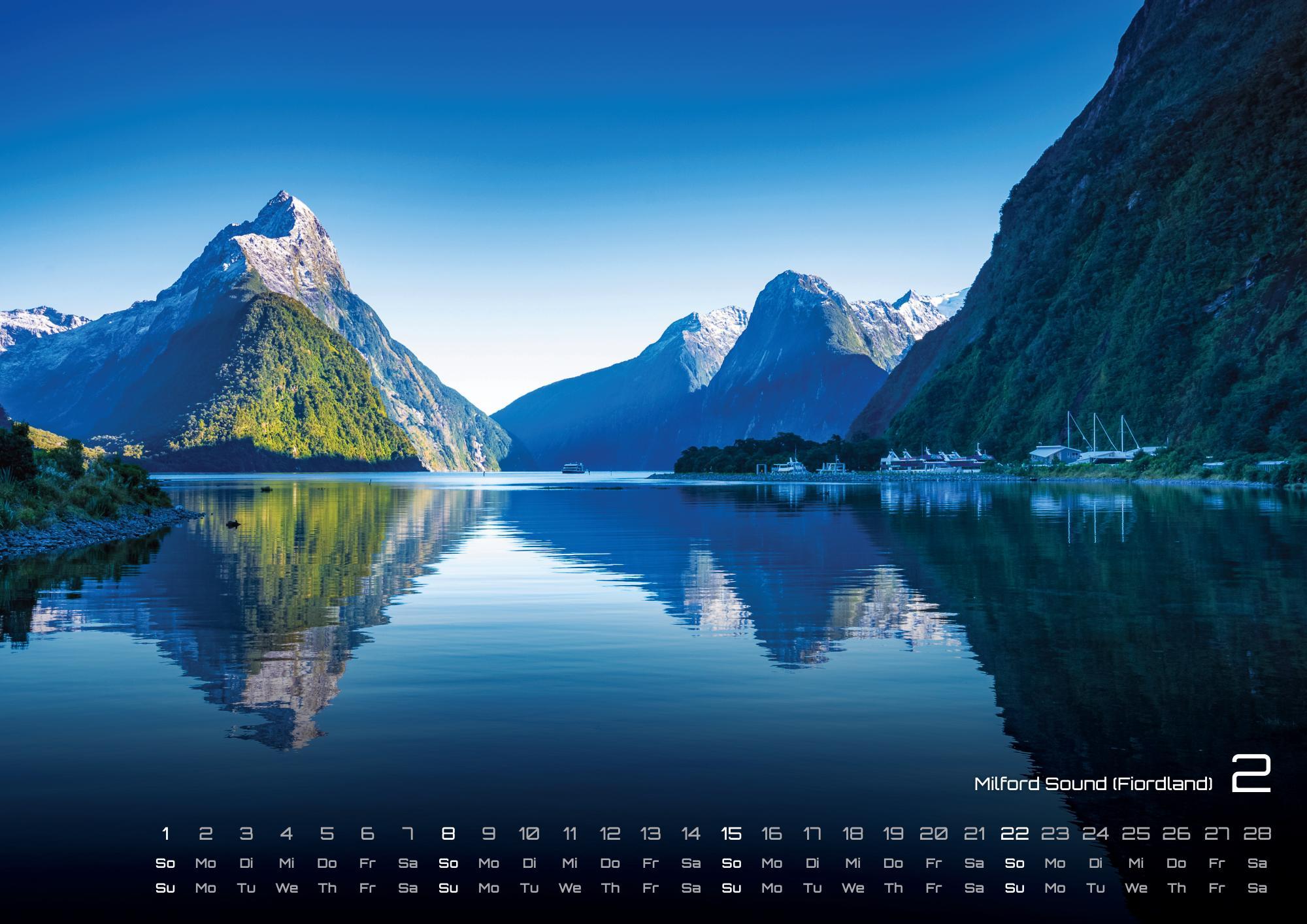 Beispielinhalt (Bild) Neuseeland - Das Land der langen weißen Wolke - 2026 - Kalender DIN A2