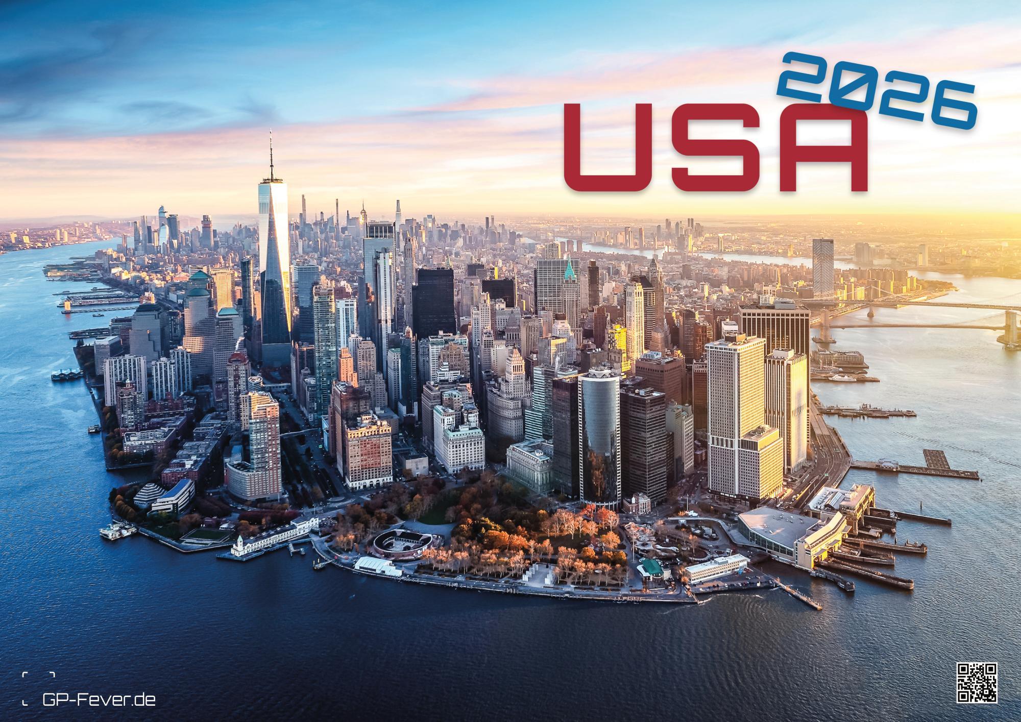 Vorderes Coverbild USA - eine Reise durch die Vereinigten Staaten - dem Land der unbegrenzten Möglichkeiten - 2026 - Kalender DIN A2