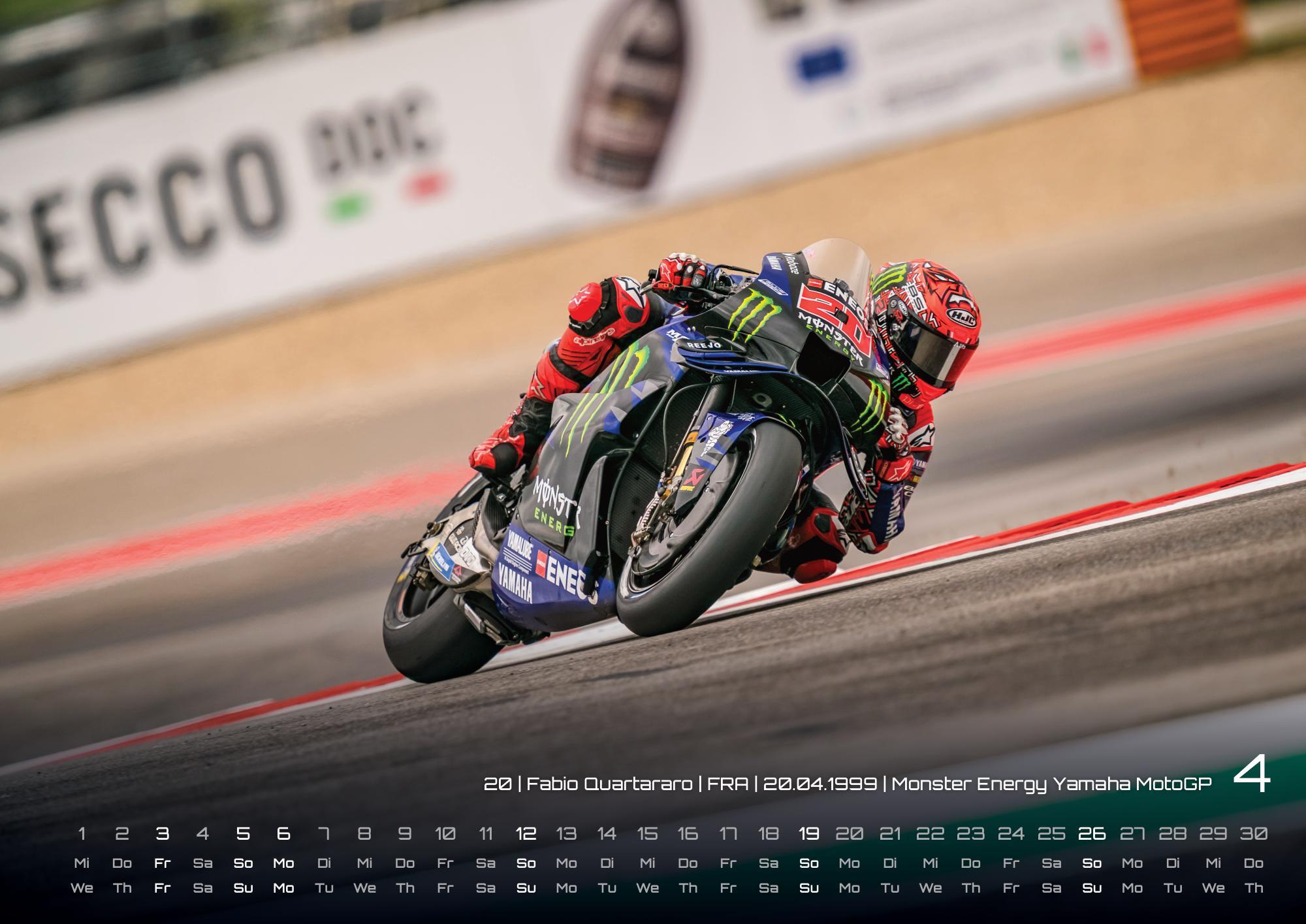 Beispielinhalt (Bild) Motorrad Grand Prix 2026 - Kalender | MotoGP DIN A2