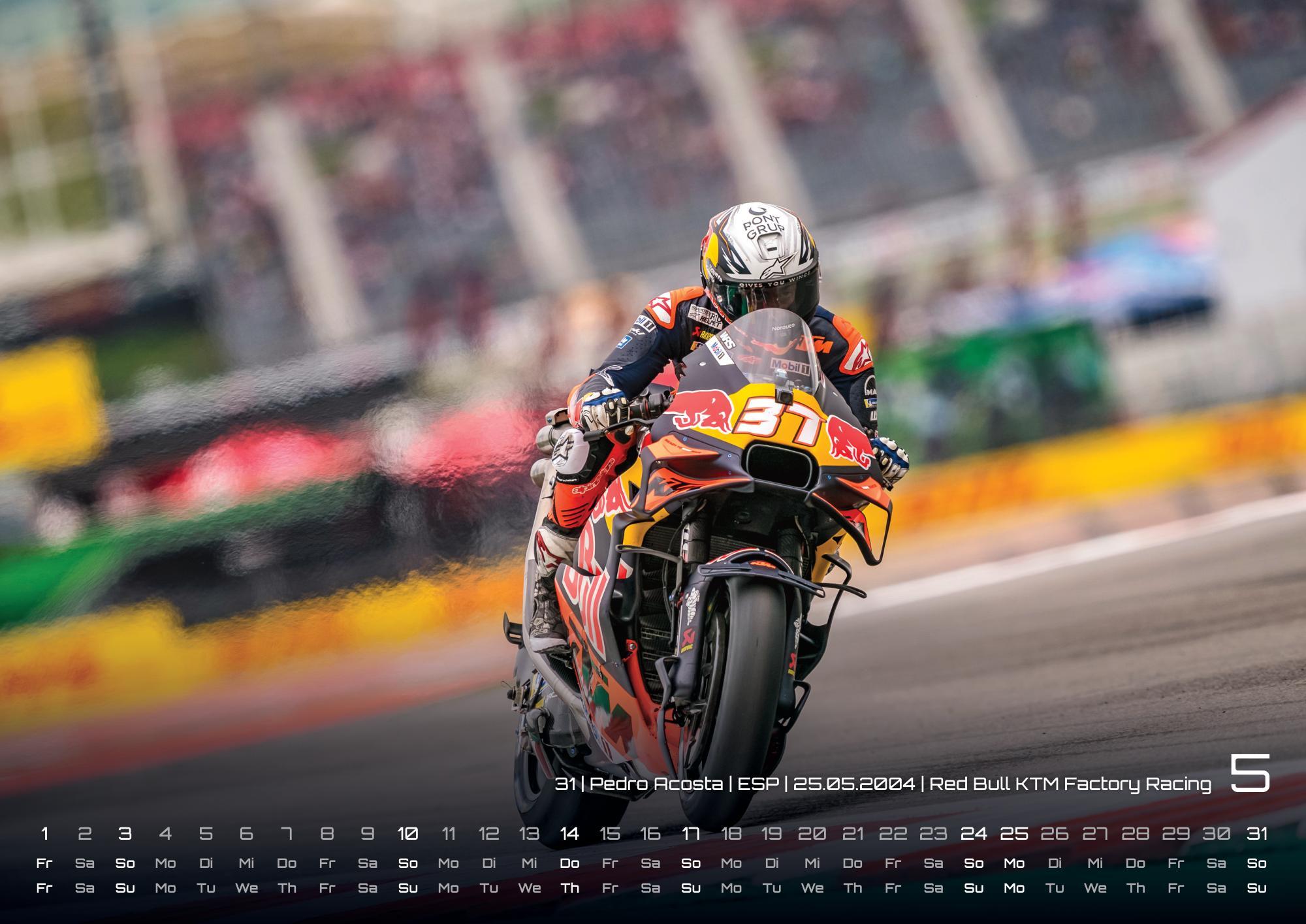 Beispielinhalt (Bild) Motorrad Grand Prix 2026 - Kalender | MotoGP DIN A2