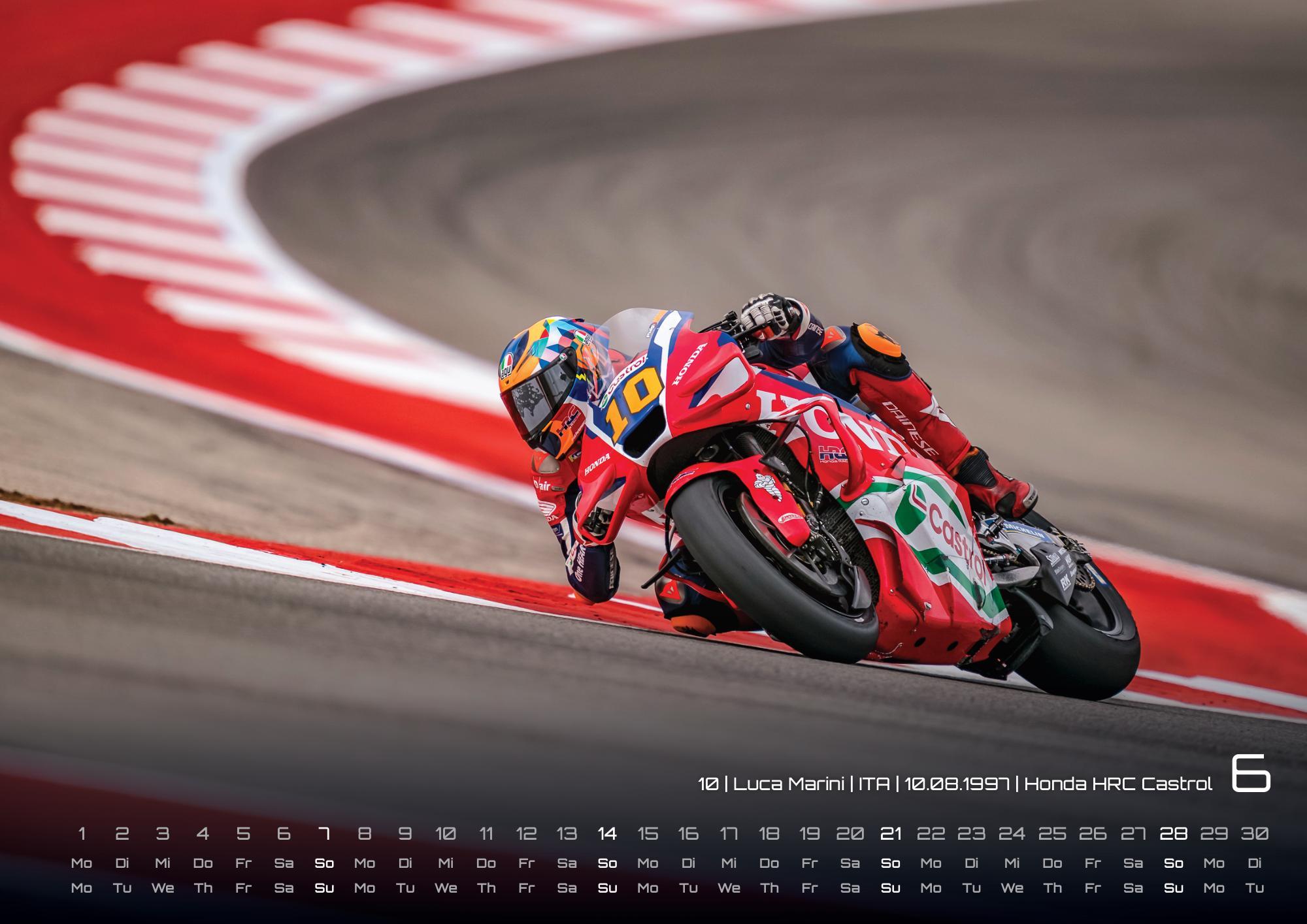 Beispielinhalt (Bild) Motorrad Grand Prix 2026 - Kalender | MotoGP DIN A2