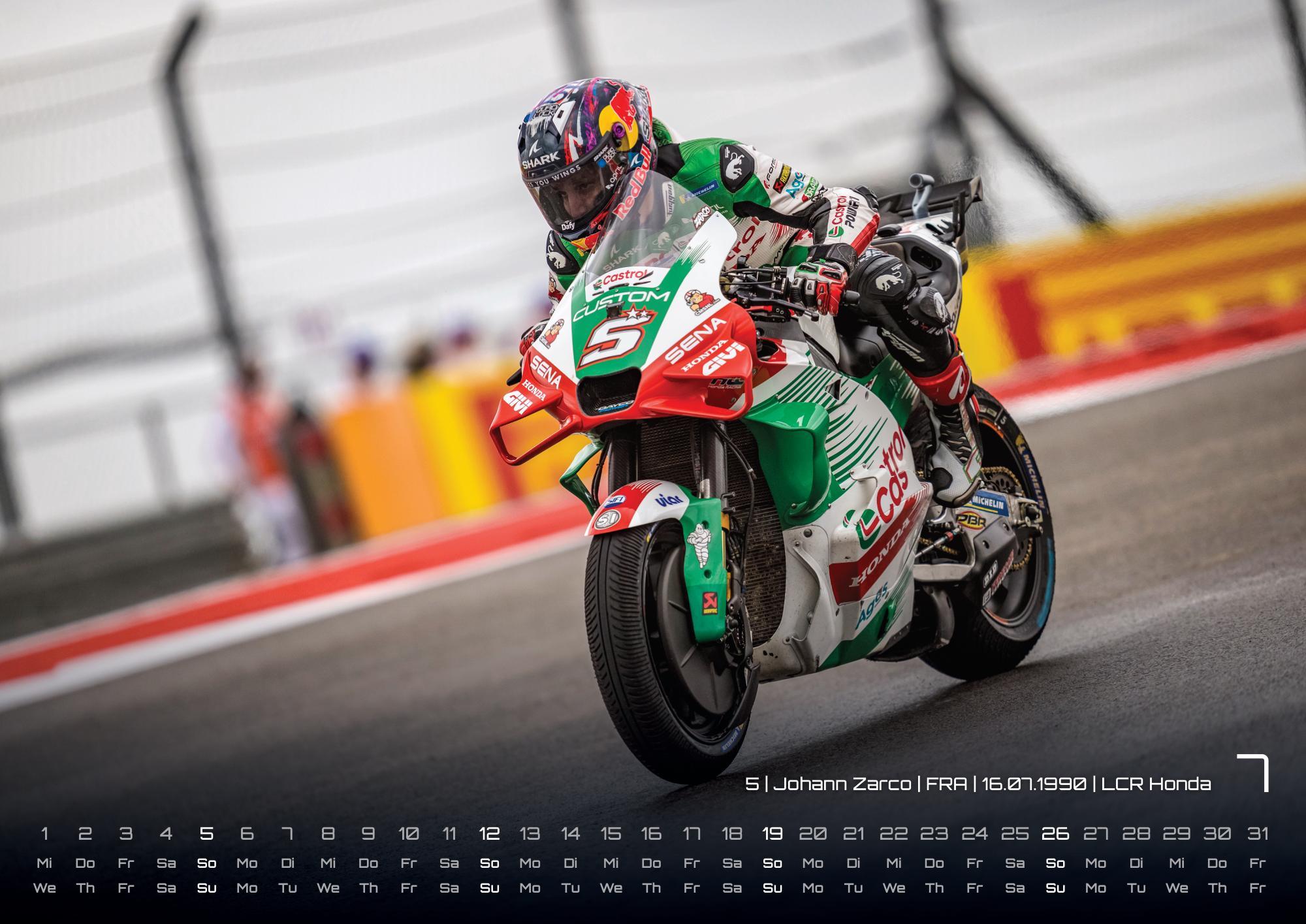 Beispielinhalt (Bild) Motorrad Grand Prix 2026 - Kalender | MotoGP DIN A2
