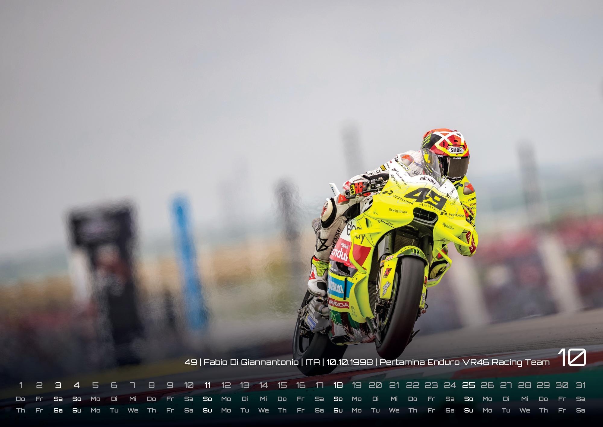 Beispielinhalt (Bild) Motorrad Grand Prix 2026 - Kalender | MotoGP DIN A2
