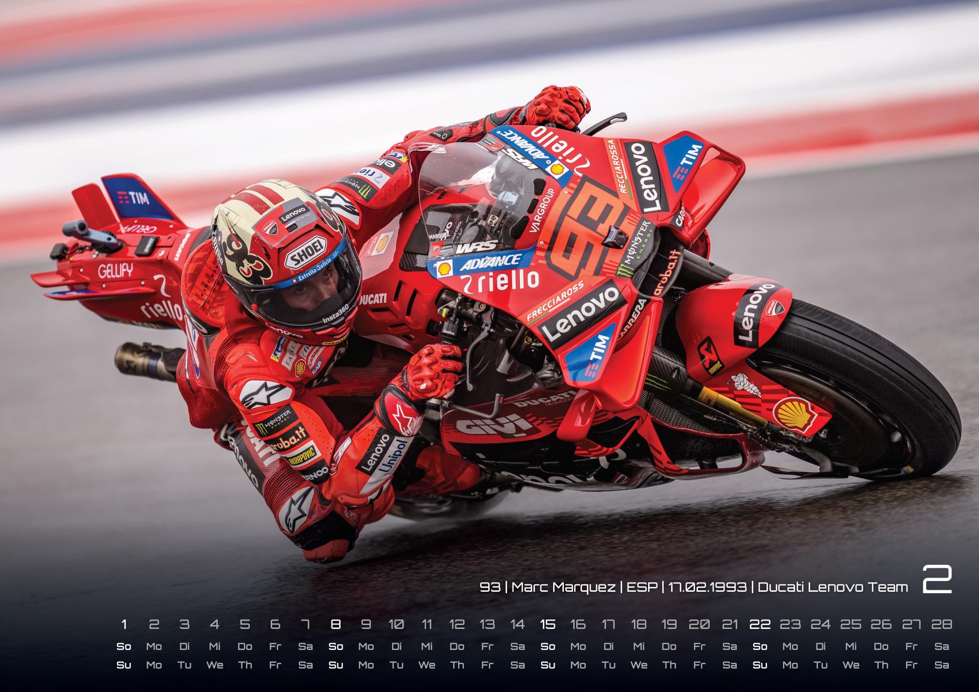 Beispielinhalt (Bild) Motorrad Grand Prix 2026 - Kalender | MotoGP DIN A2